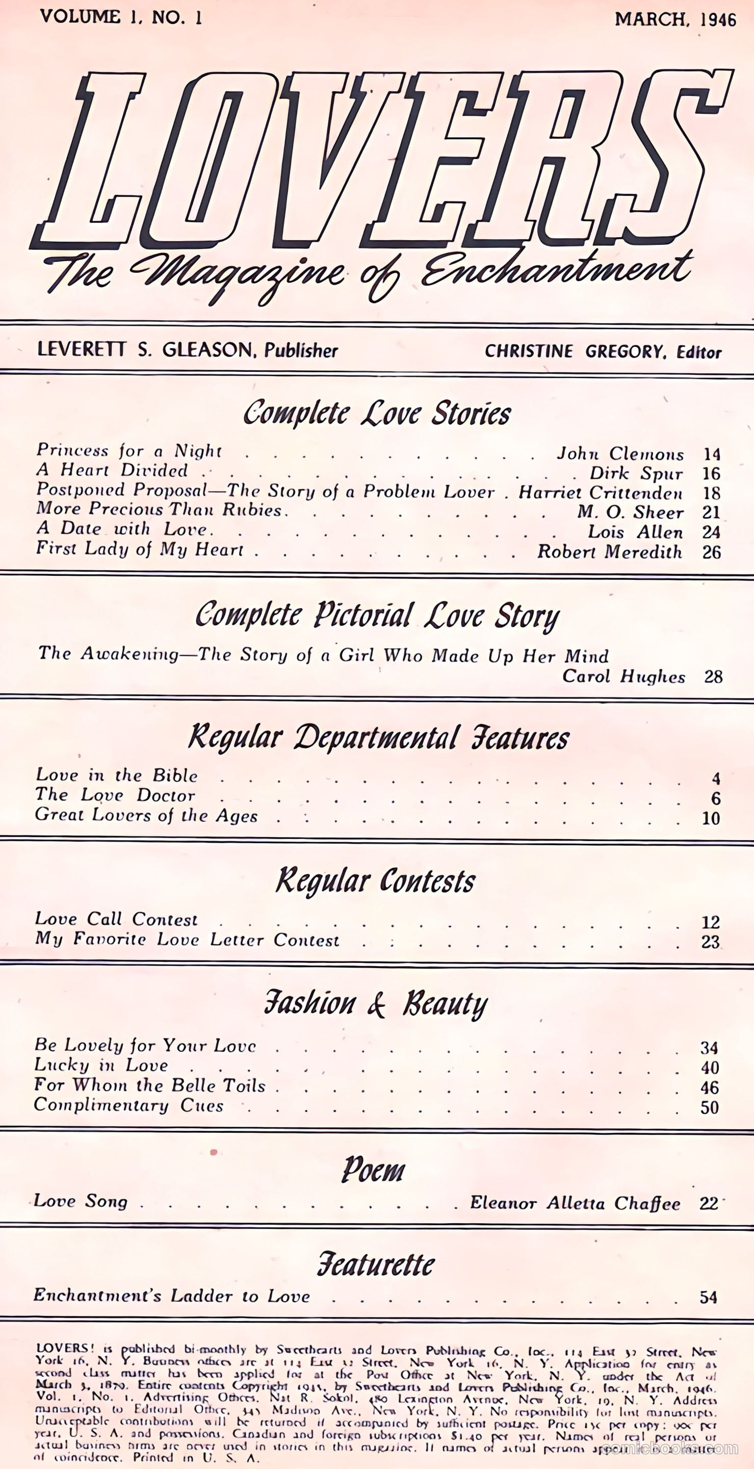 Lovers #1 (1956) — page 2 of 6