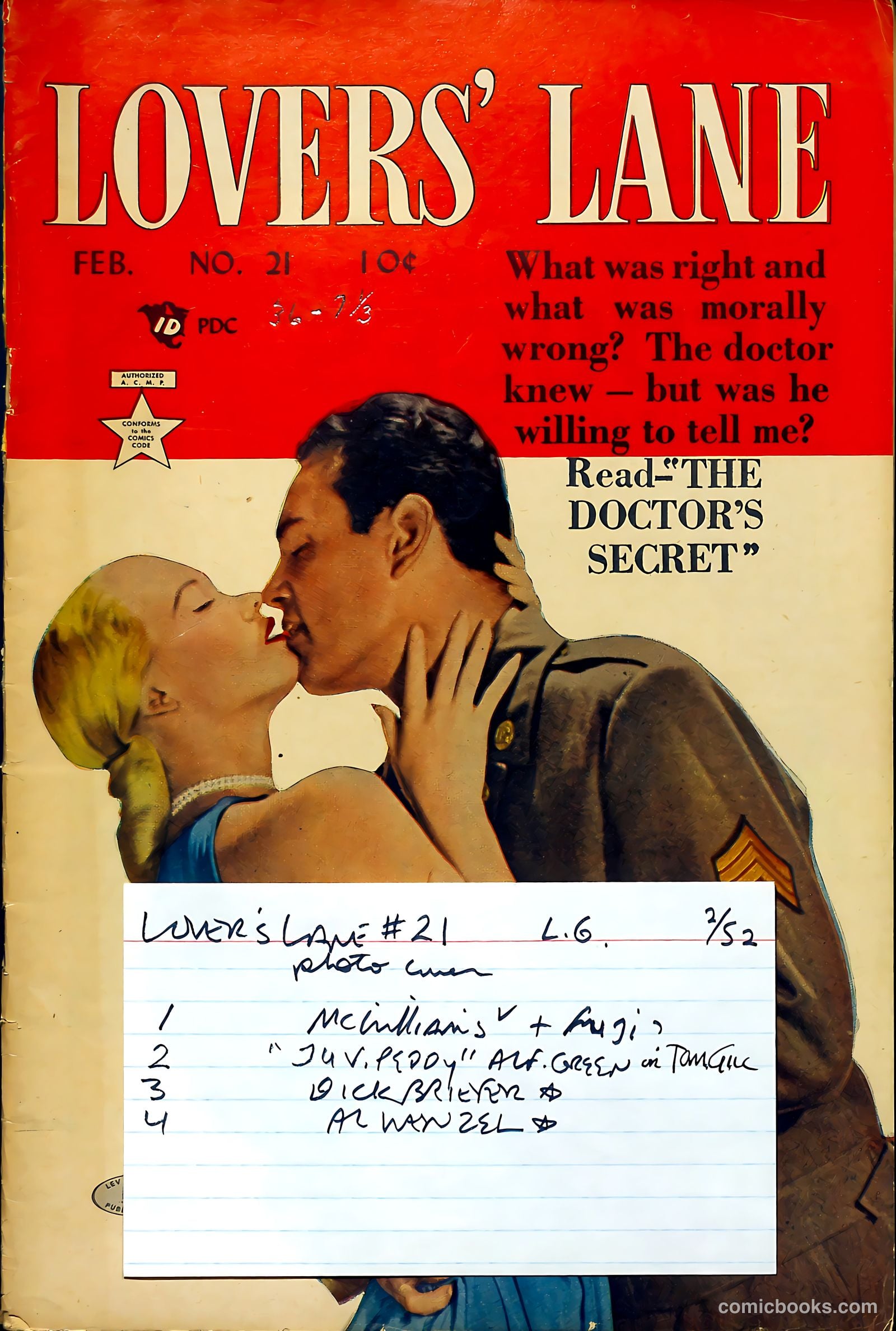 Lovers' Lane #21 (1952) — page 37 of 37