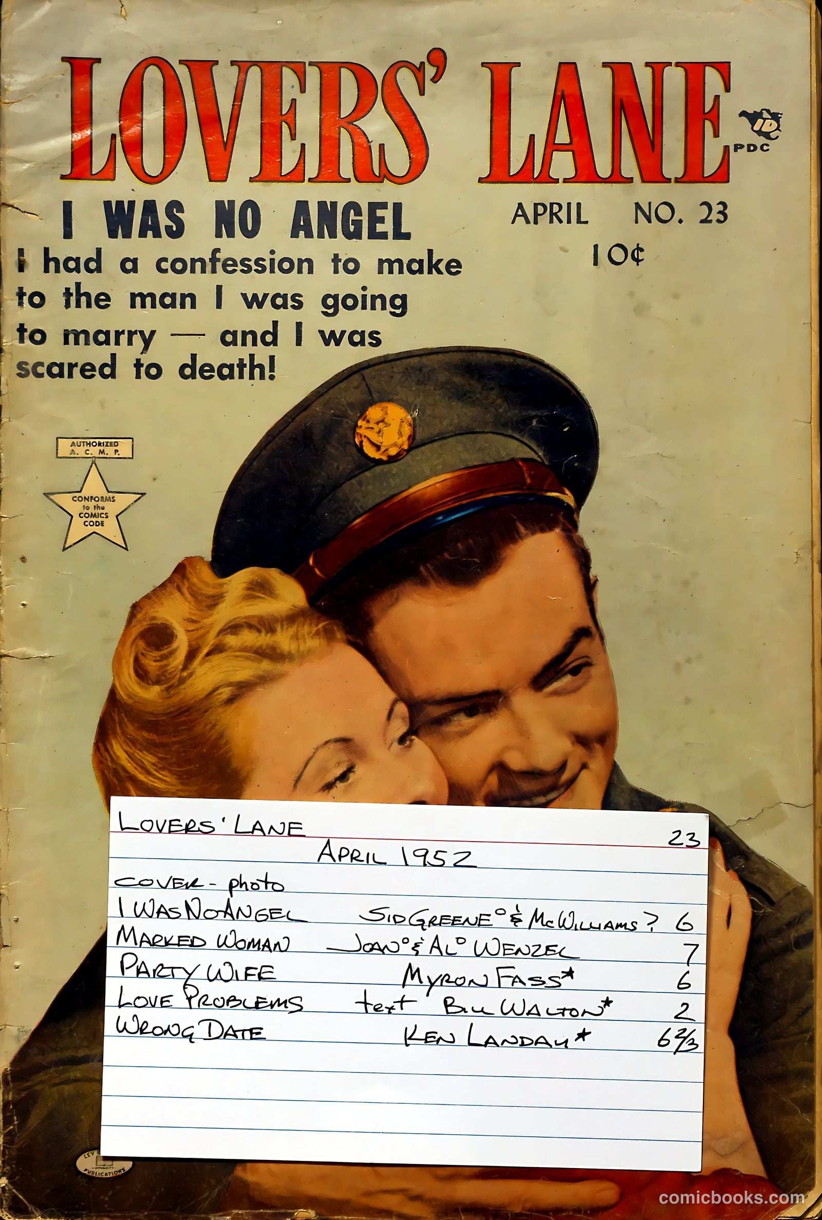 Lovers' Lane #23 (1952) — page 37 of 37