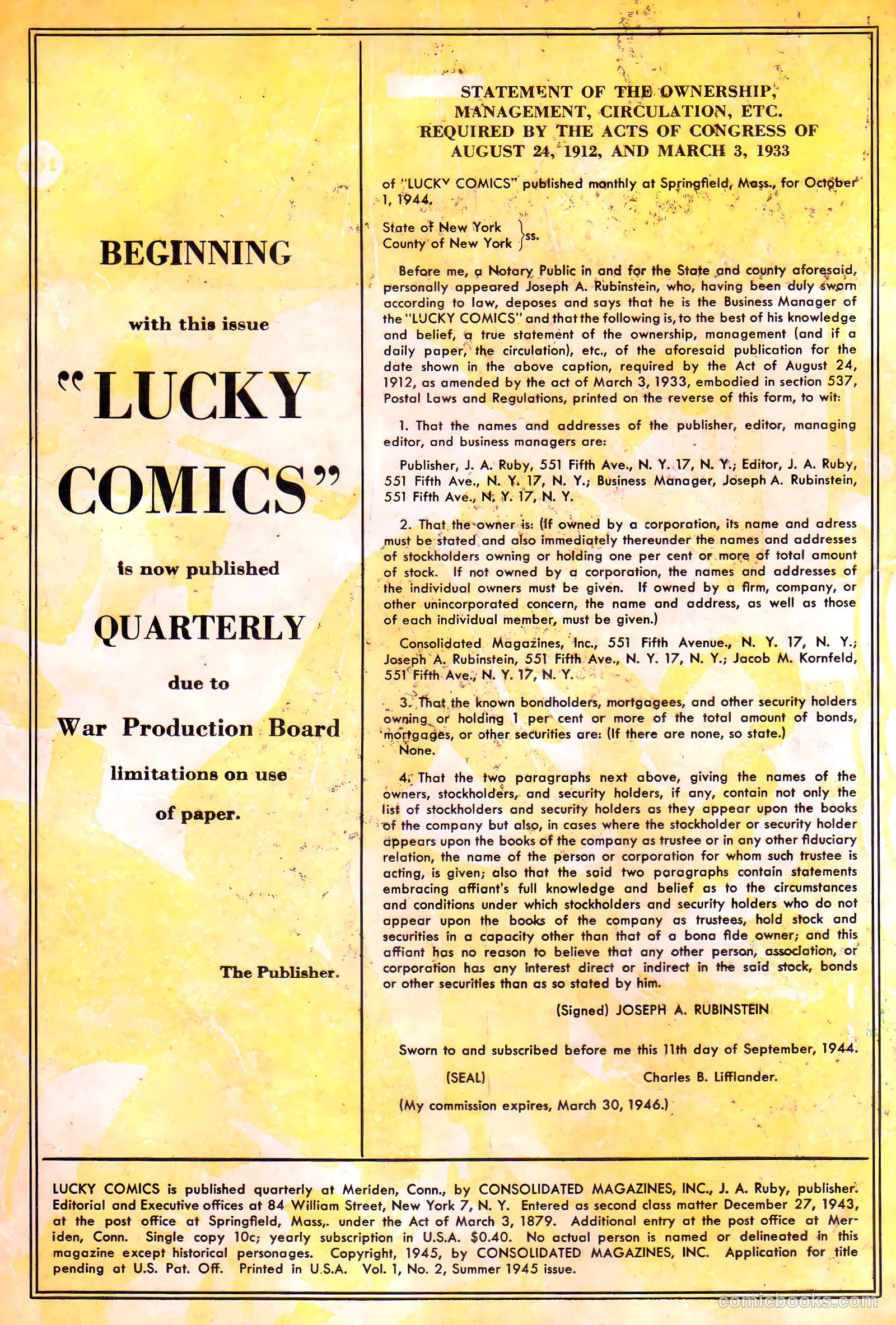 Lucky Comics #2 (1945) — page 2 of 35