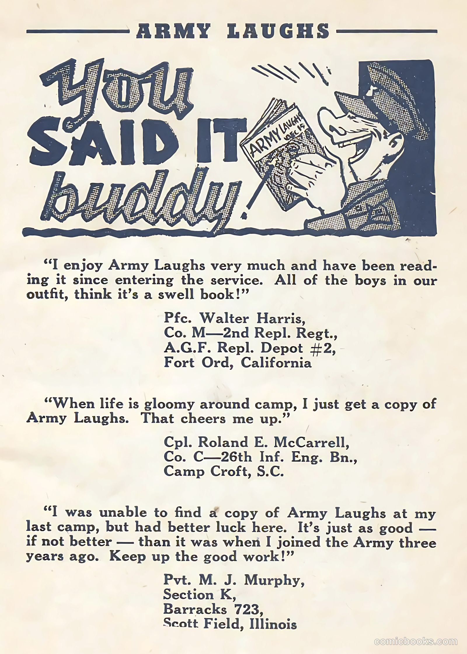 Army Laughs #1 (1957) — page 59 of 64