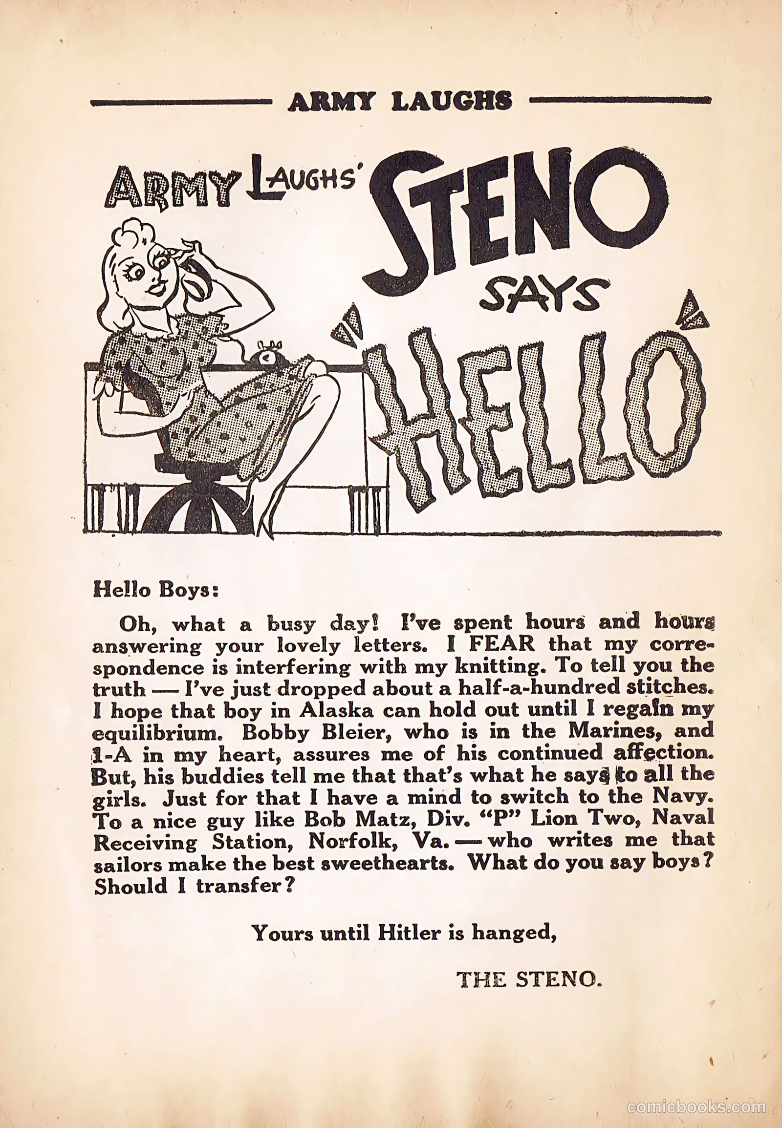 Army Laughs #4 (1940) — page 56 of 66