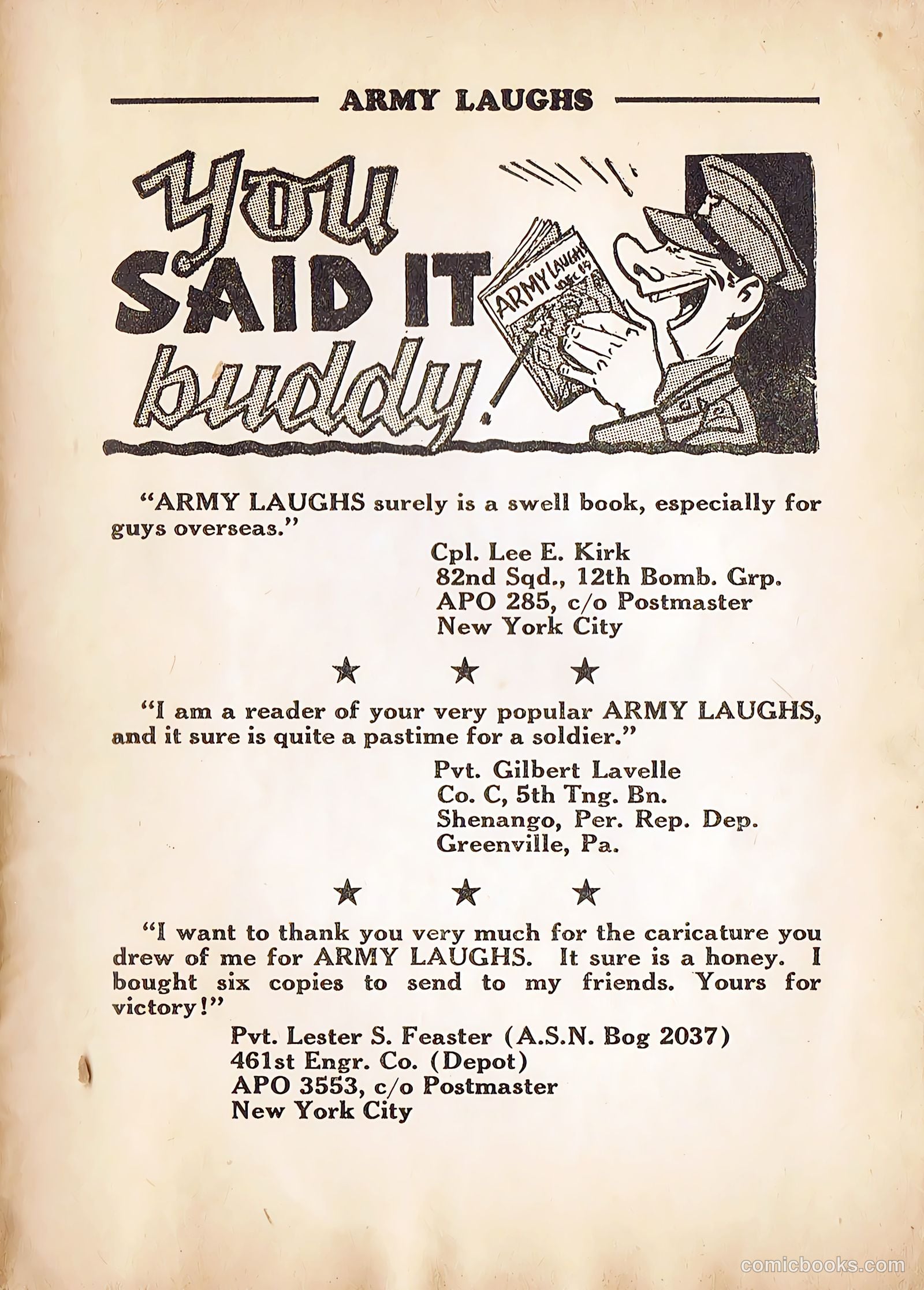 Army Laughs #4 (1940) — page 61 of 66