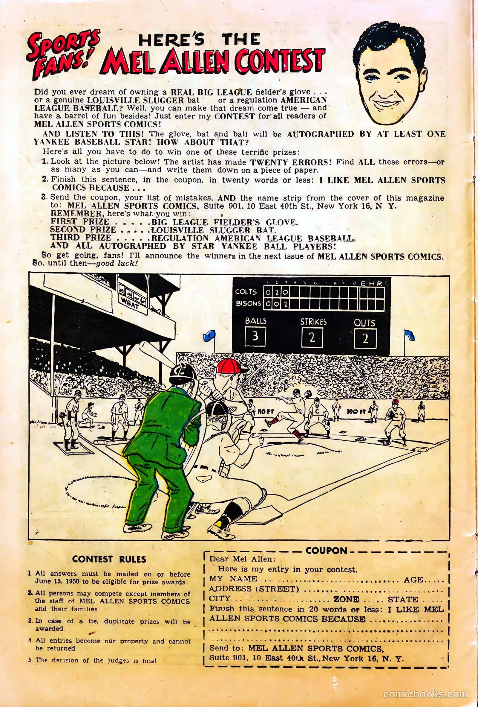 Mel Allen Sports Comics #6 (1950) — page 12 of 36
