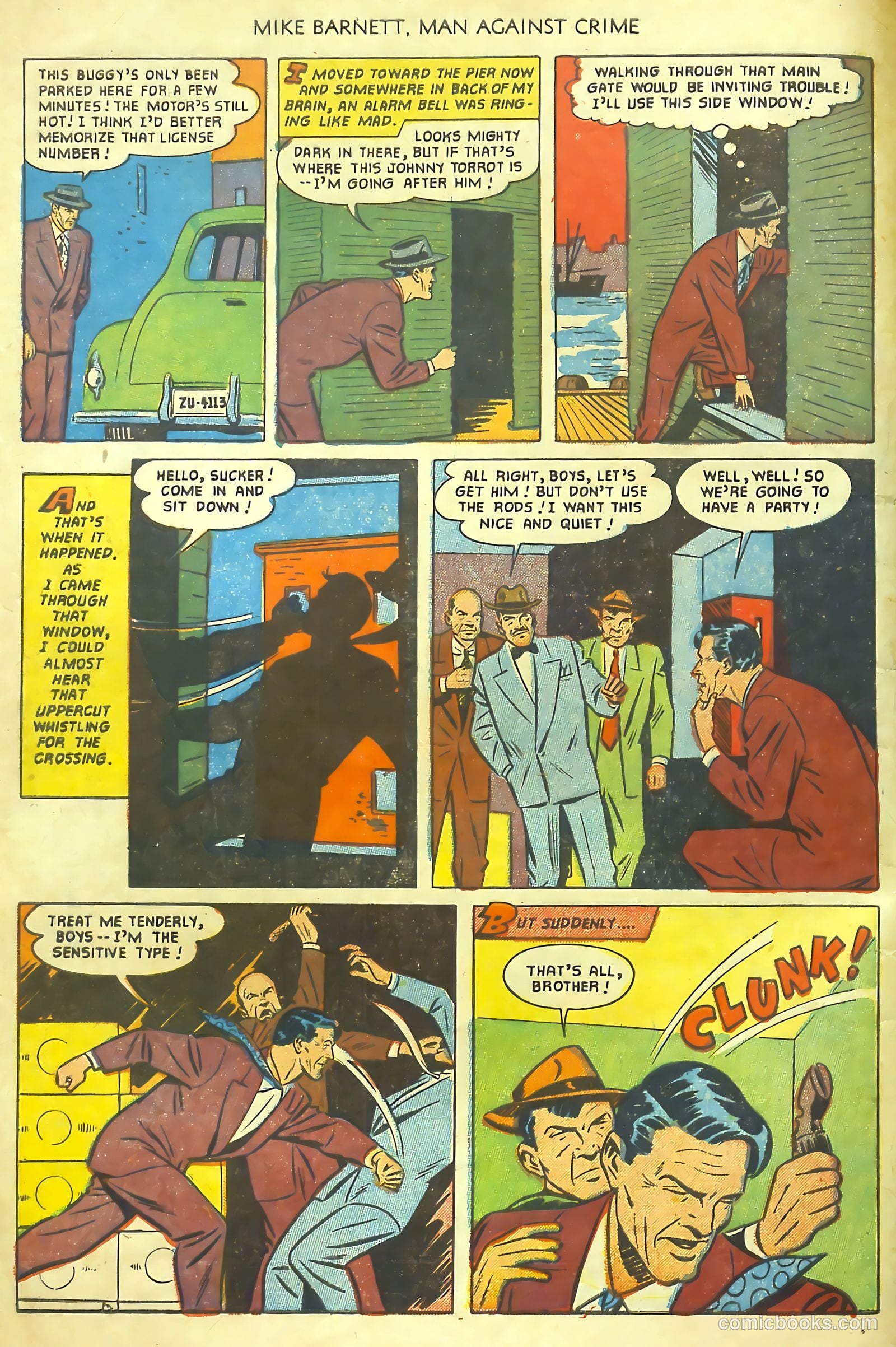 Mike Barnett, Man Against Crime #1 (1951) — page 8 of 36