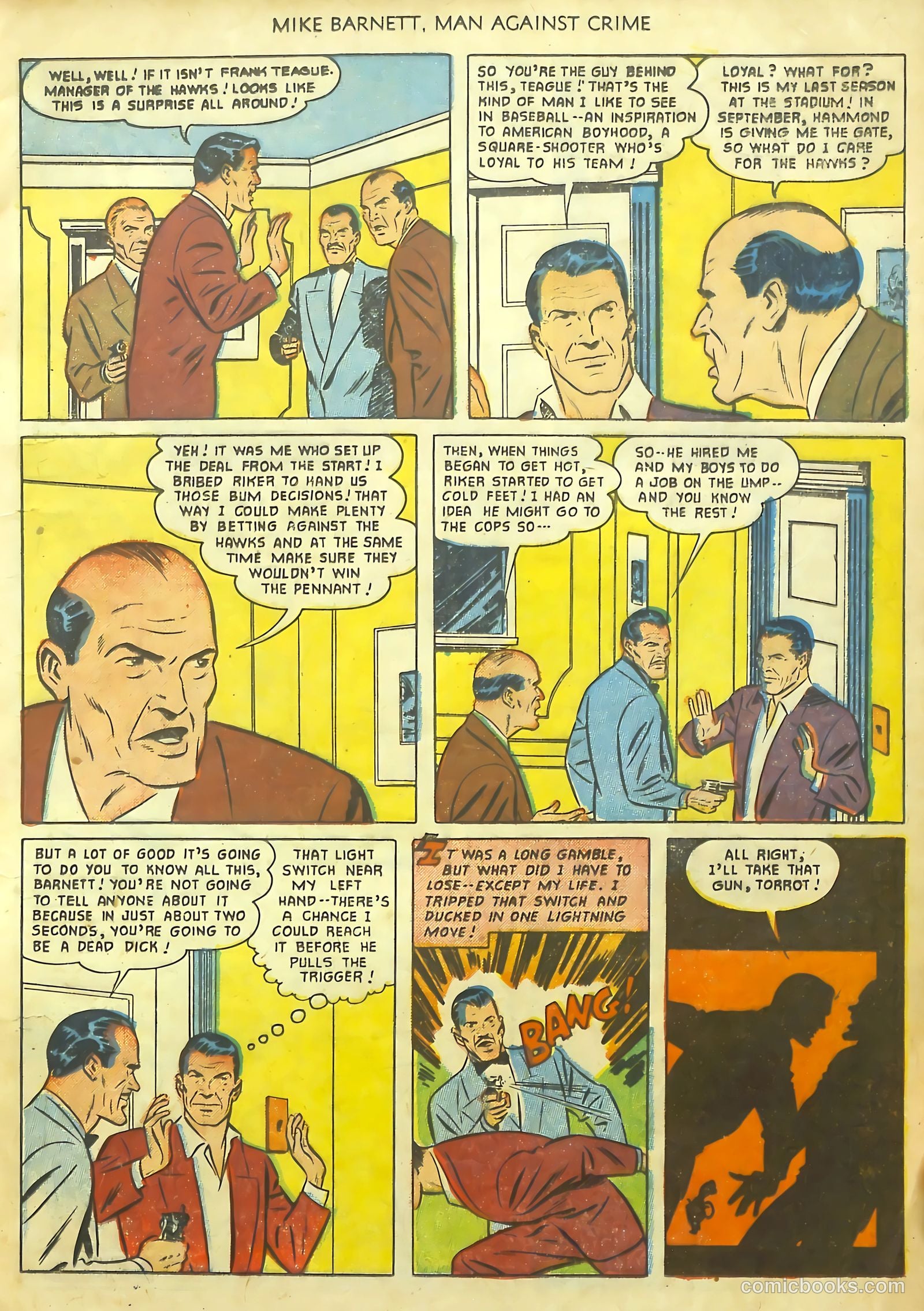 Mike Barnett, Man Against Crime #1 (1951) — page 13 of 36