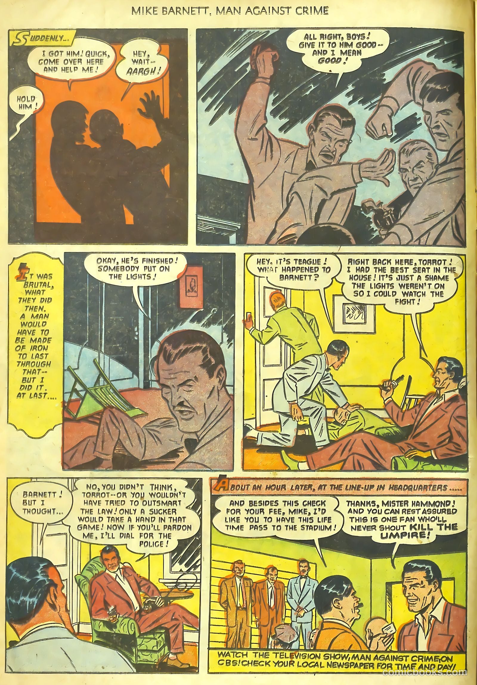 Mike Barnett, Man Against Crime #1 (1951) — page 14 of 36