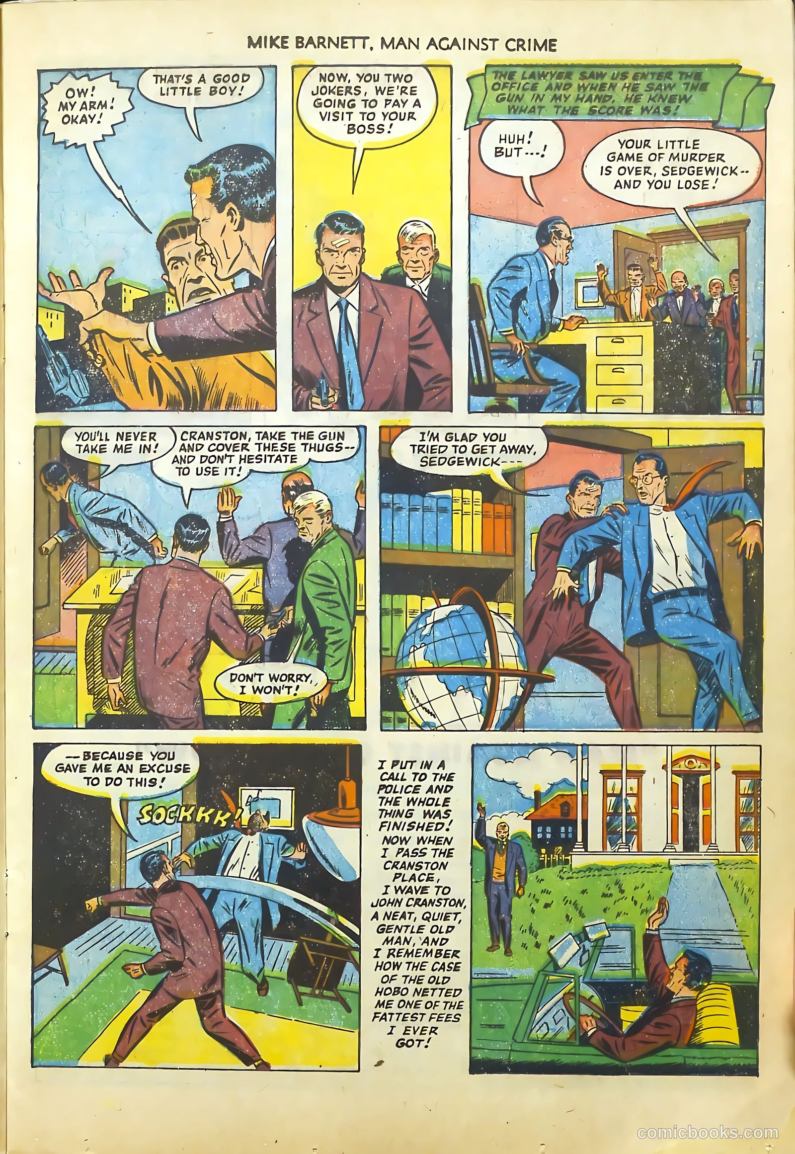 Mike Barnett, Man Against Crime #4 (1952) — page 13 of 36