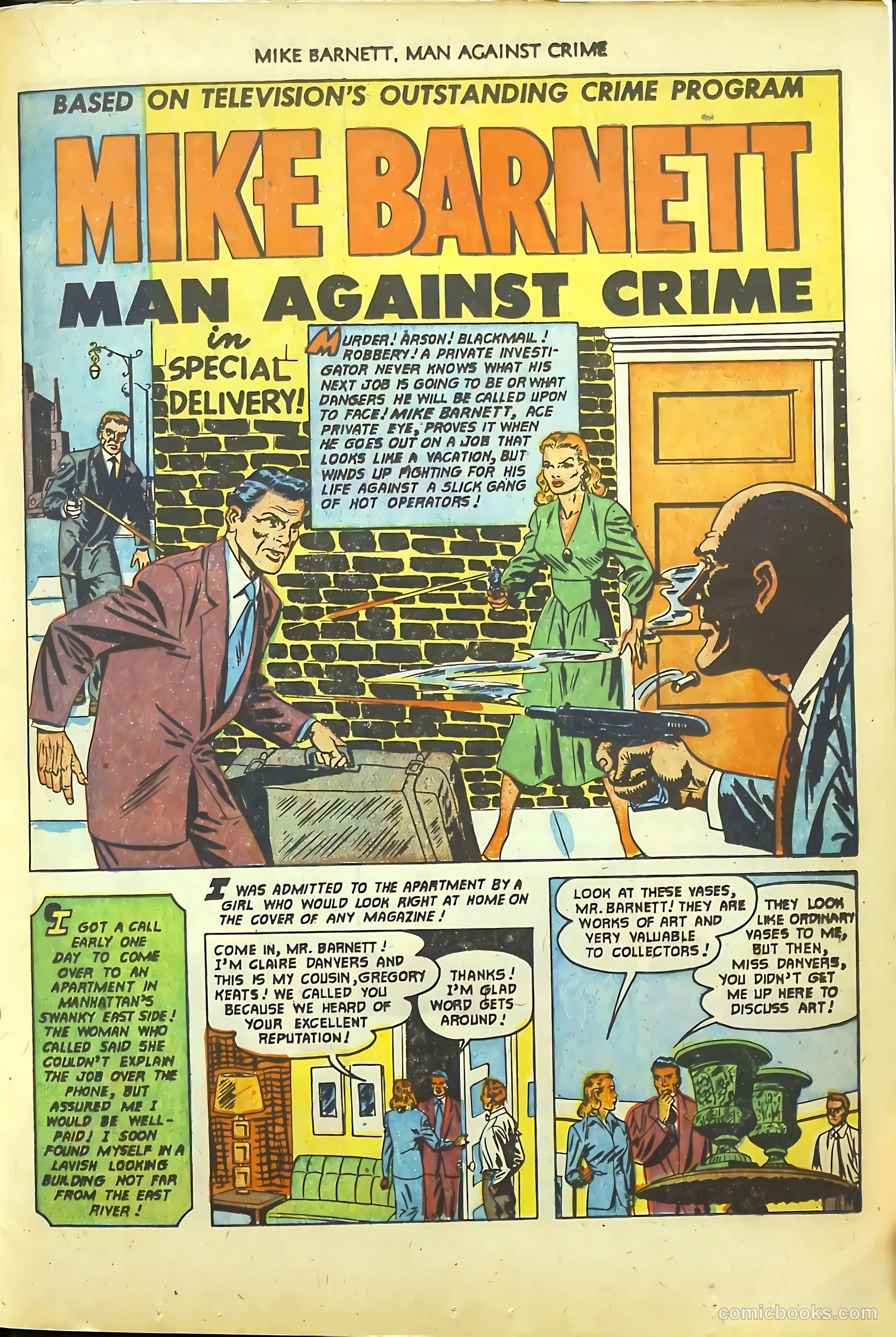 Mike Barnett, Man Against Crime #4 (1952) — page 23 of 36