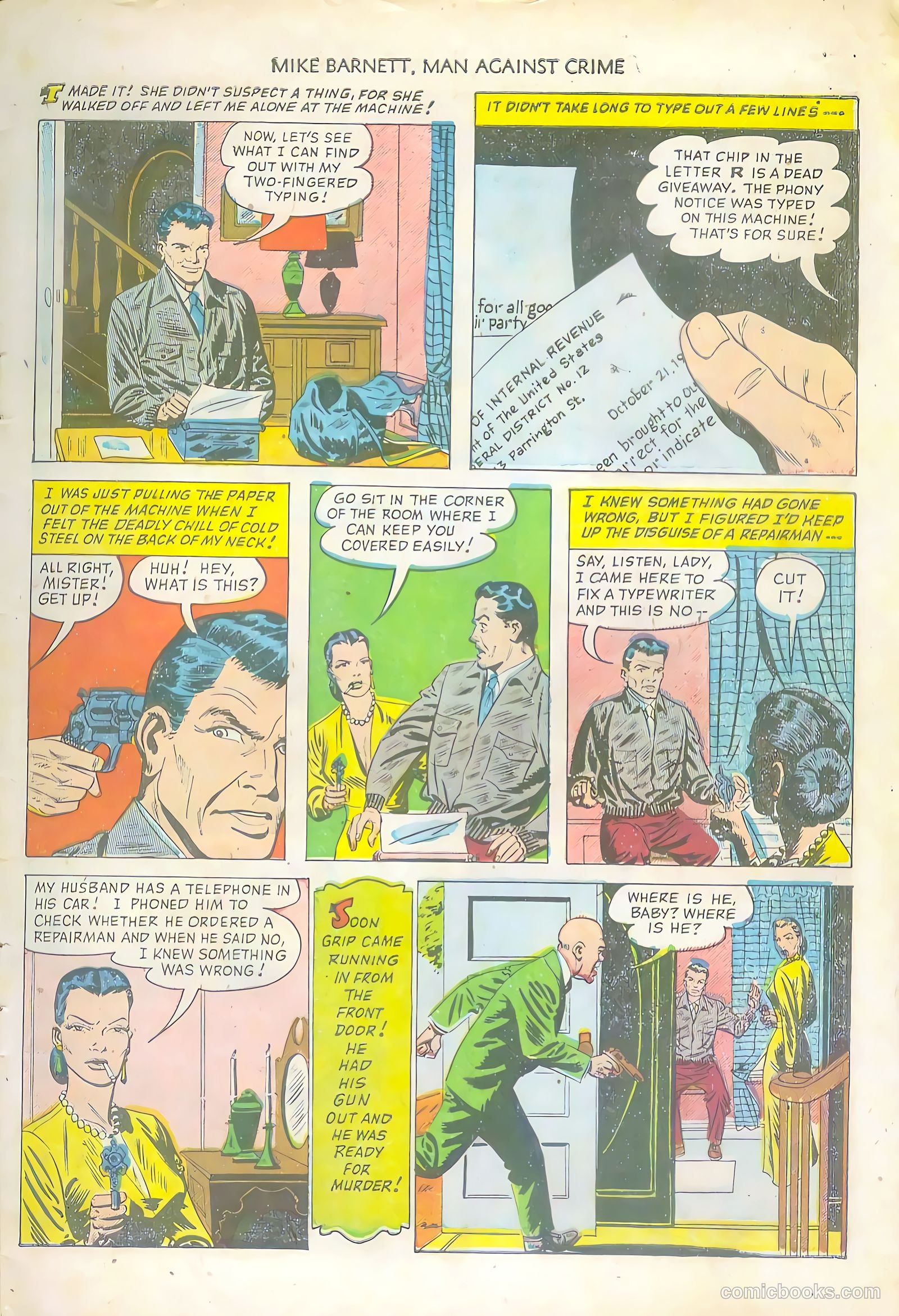 Mike Barnett, Man Against Crime #5 (1952) — page 7 of 36