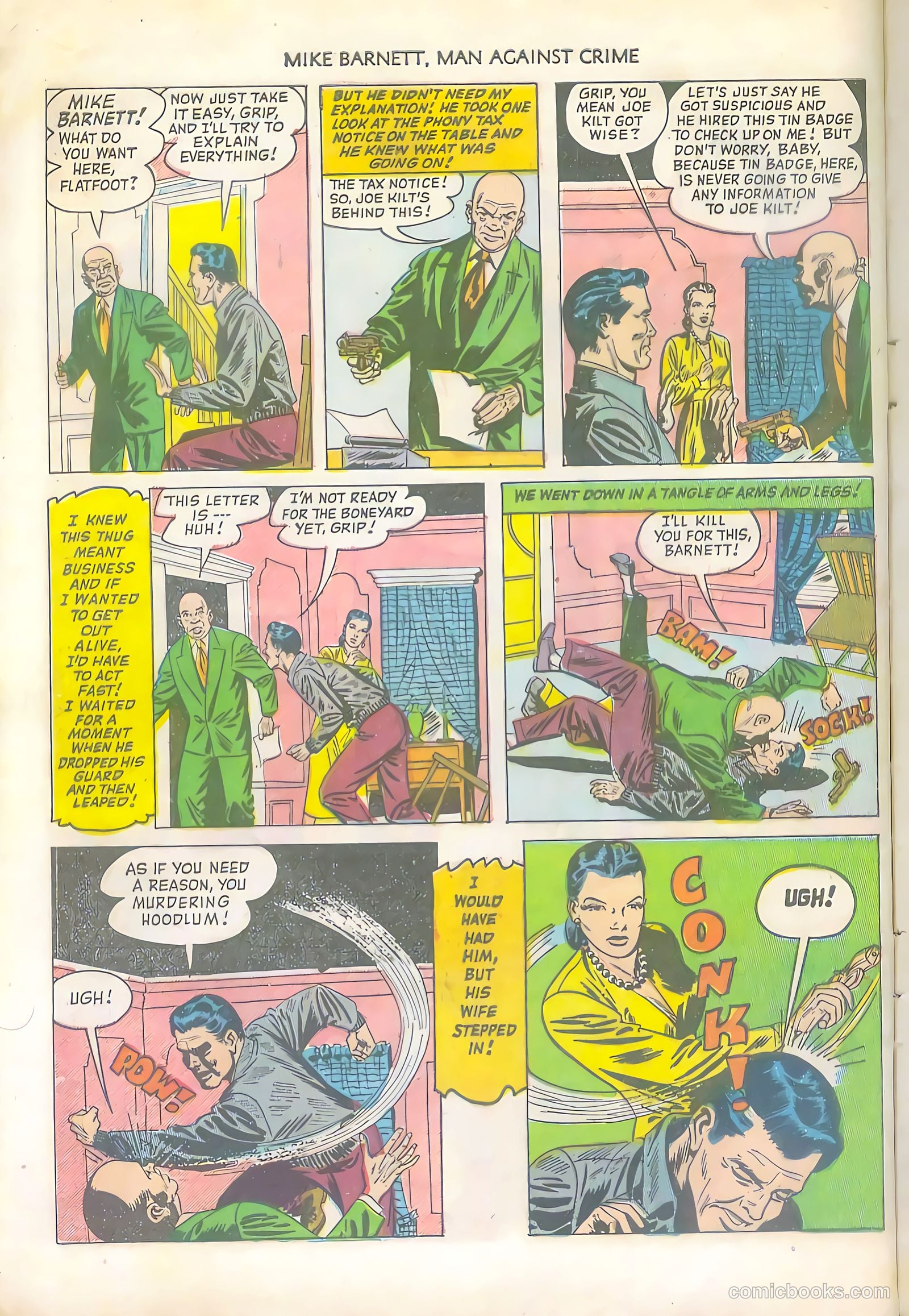 Mike Barnett, Man Against Crime #5 (1952) — page 8 of 36