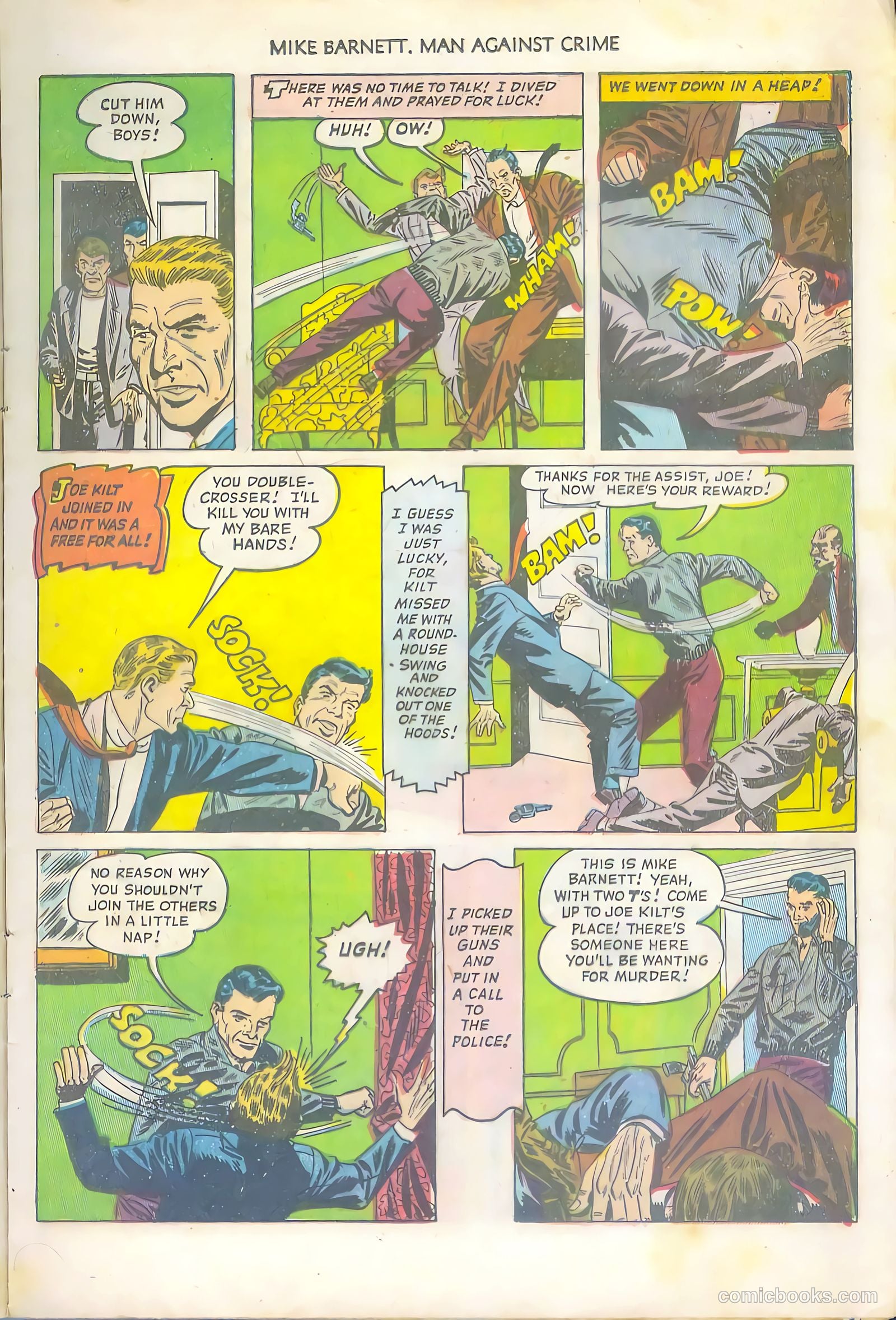 Mike Barnett, Man Against Crime #5 (1952) — page 13 of 36
