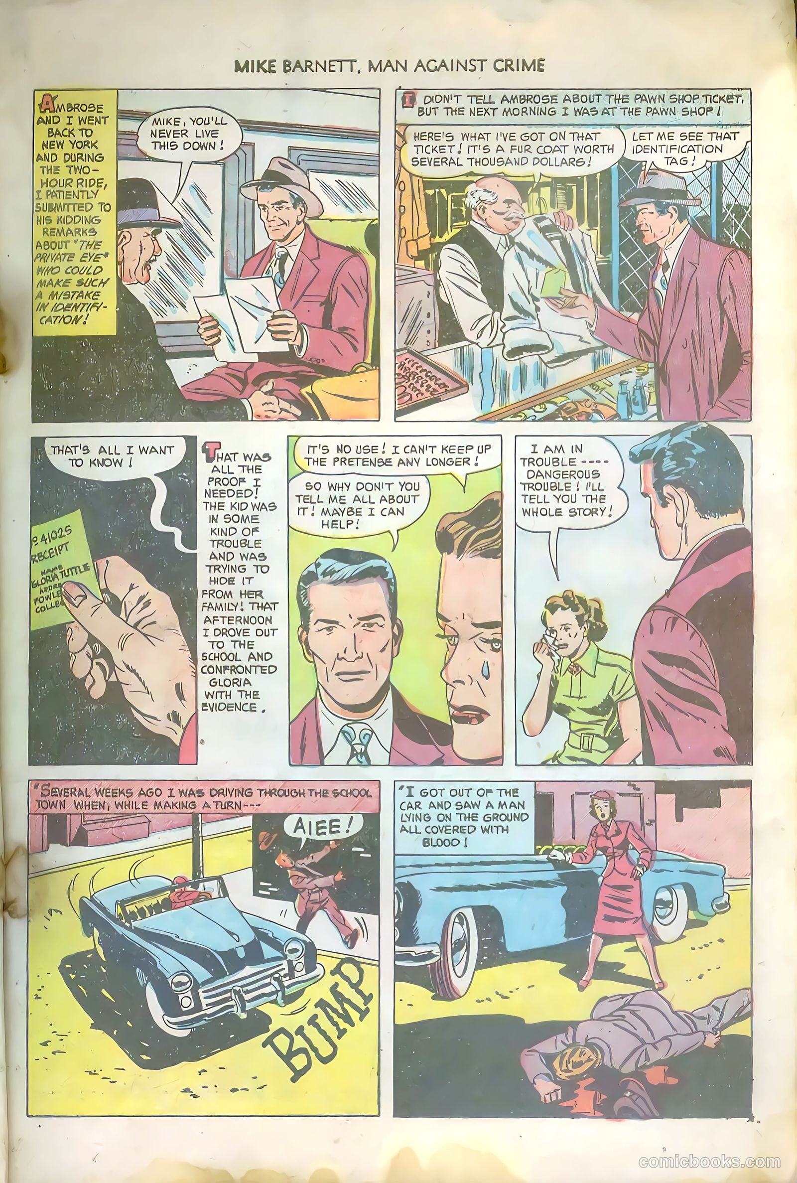 Mike Barnett, Man Against Crime #6 (1952) — page 7 of 36