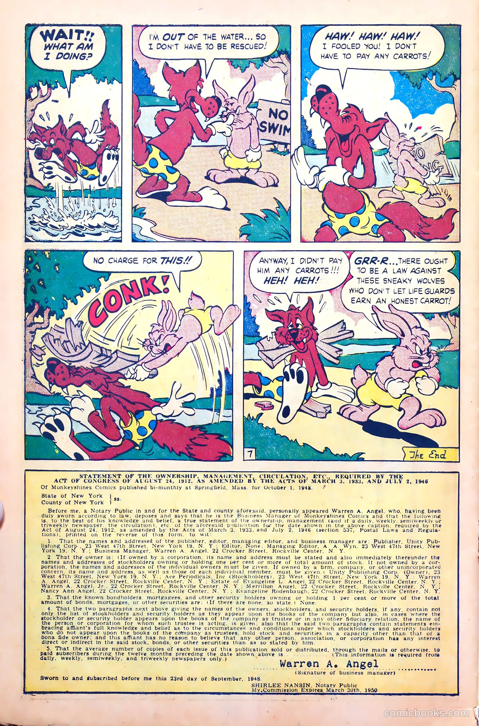 Monkeyshines Comics #26 (1949) — page 34 of 36