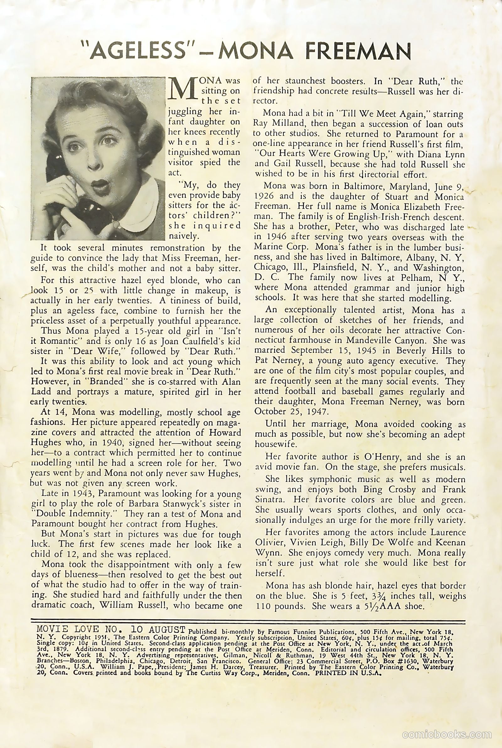 Movie Love #10 (1951) — page 3 of 54