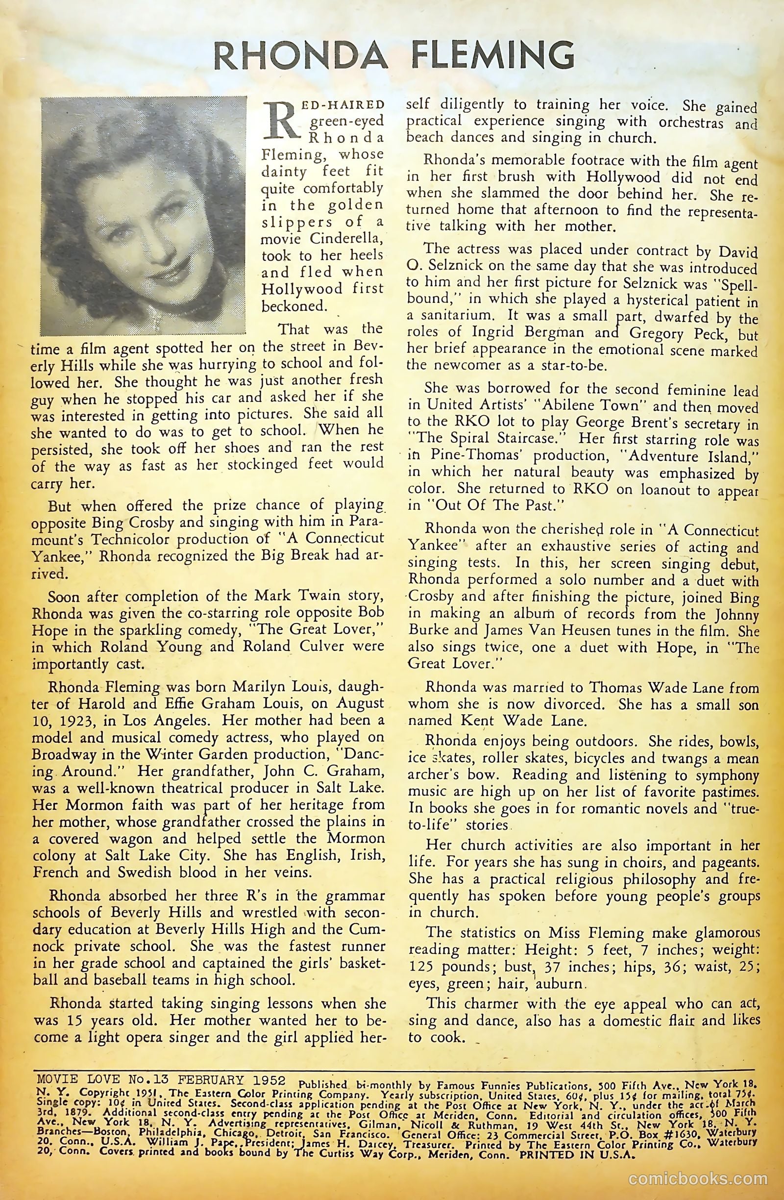 Movie Love #13 (1952) — page 3 of 37