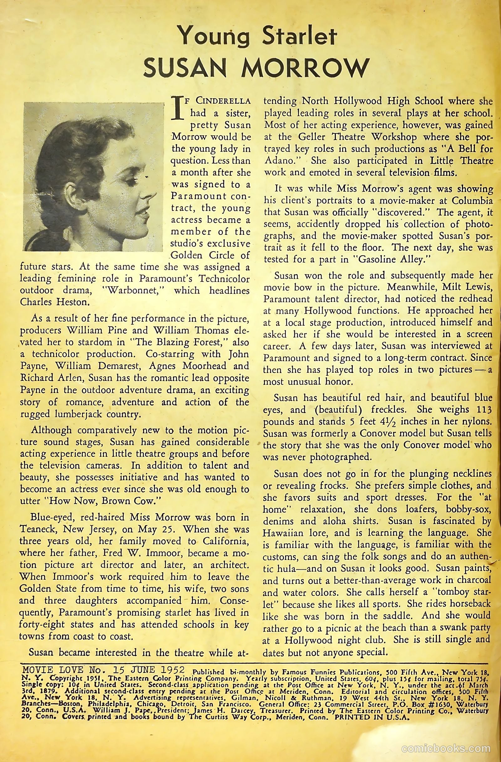 Movie Love #15 (1952) — page 3 of 37