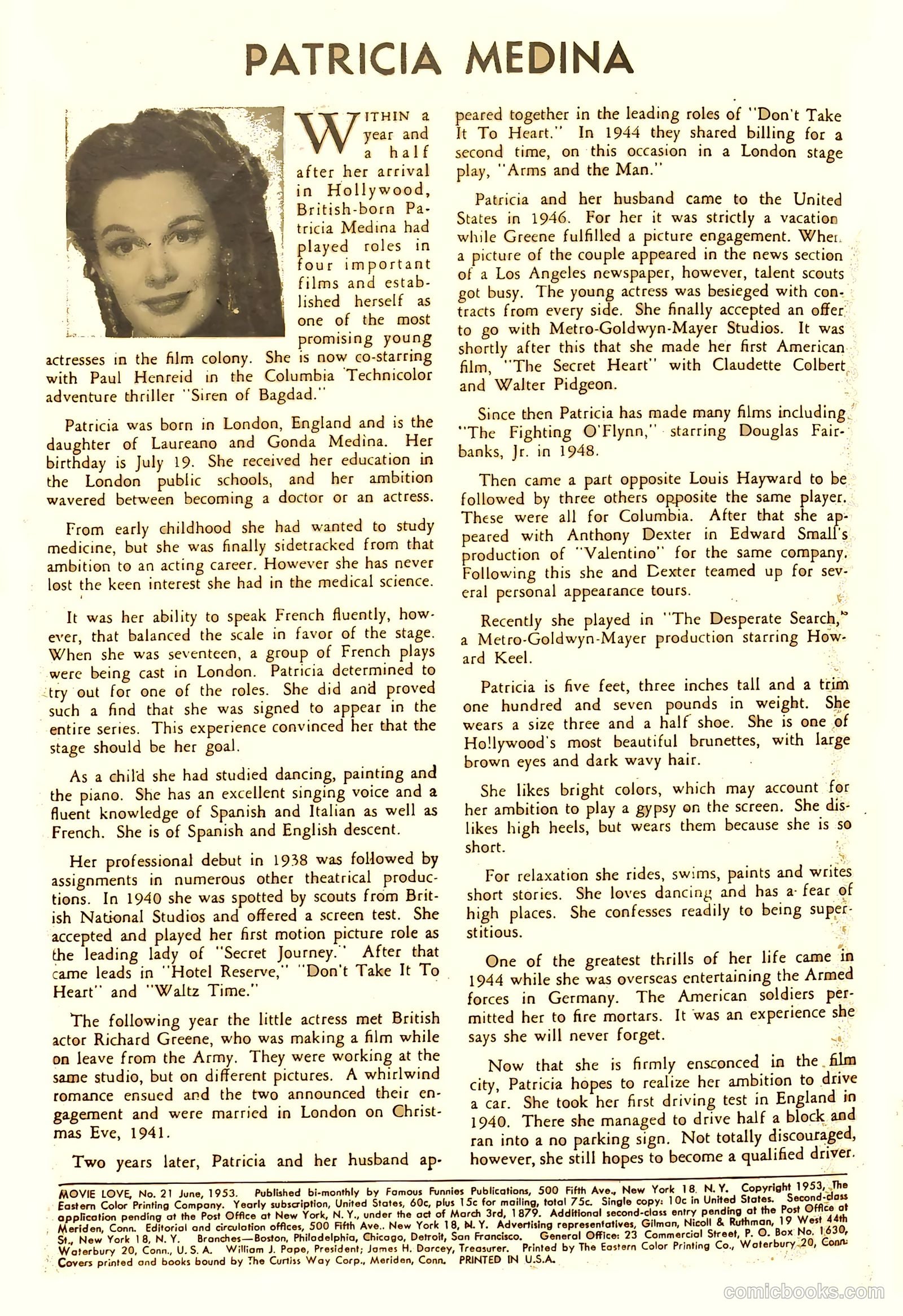 Movie Love #21 (1953) — page 2 of 36