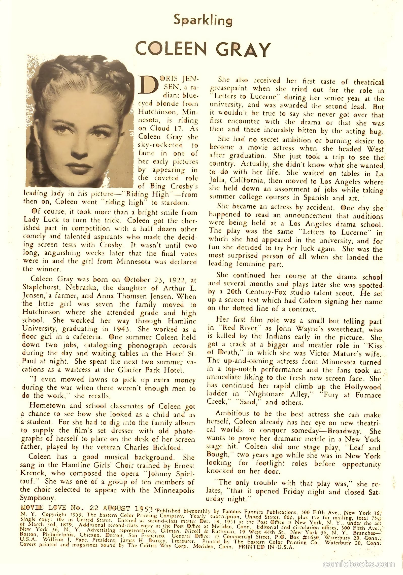 Movie Love #22 (1953) — page 2 of 36