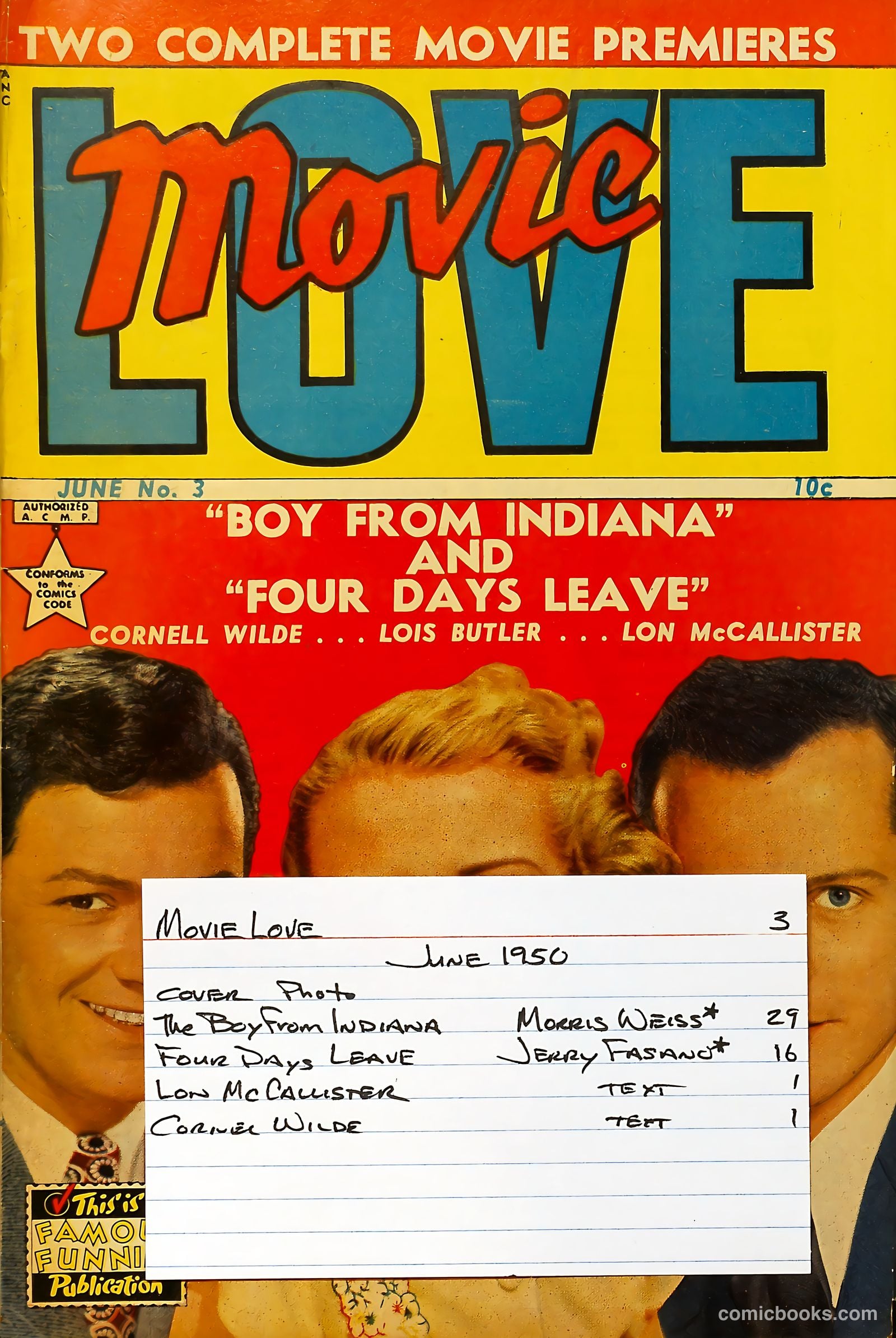 Movie Love #3 (1950) — page 53 of 53