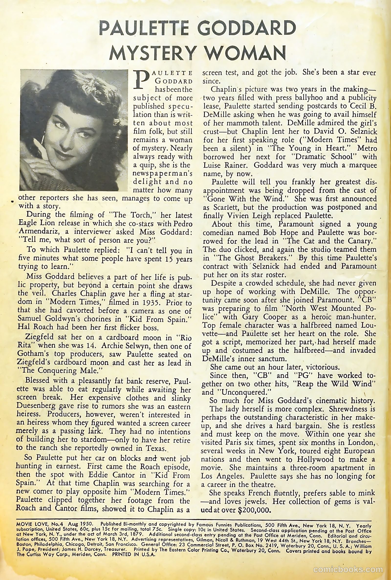 Movie Love #4 (1950) — page 3 of 53