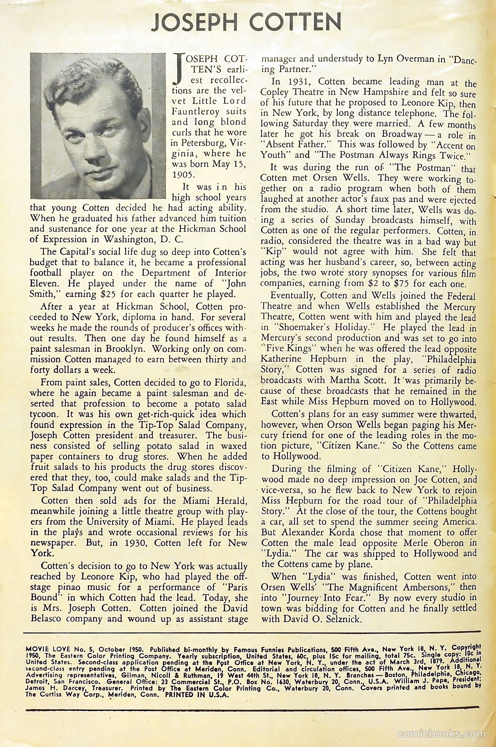 Movie Love #5 (1950) — page 2 of 53
