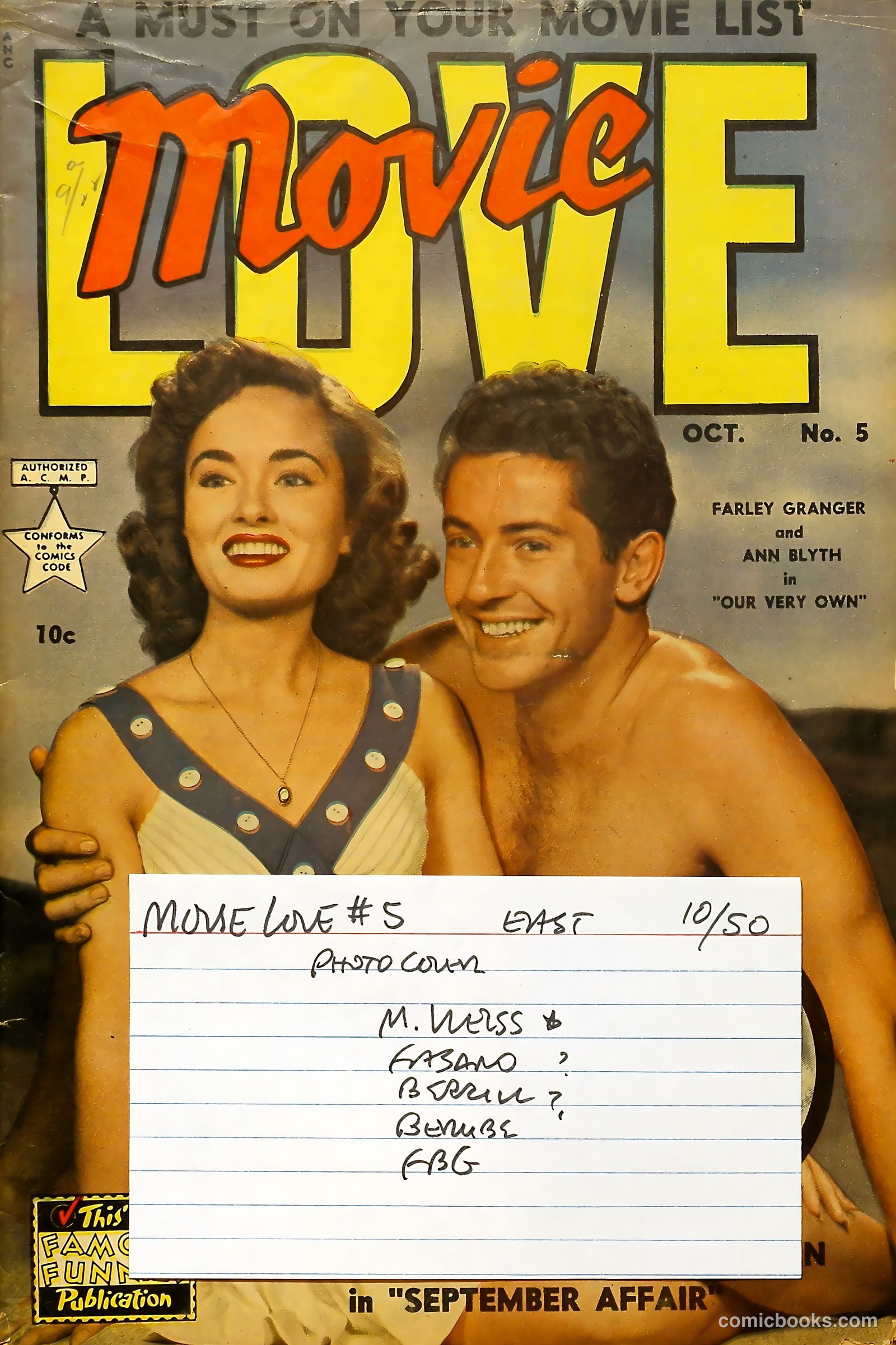 Movie Love #5 (1950) — page 53 of 53