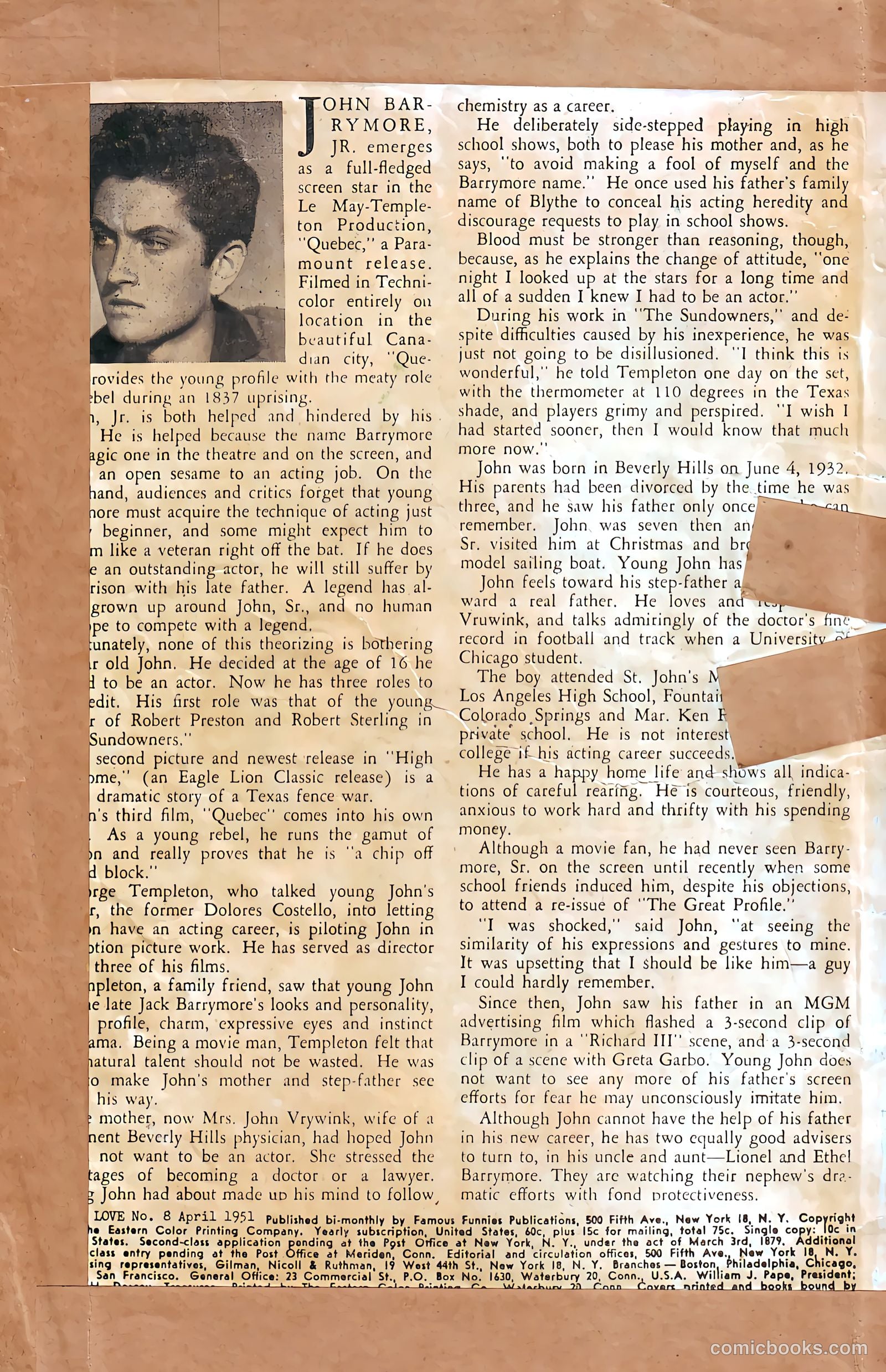 Movie Love #8 (1951) — page 2 of 53