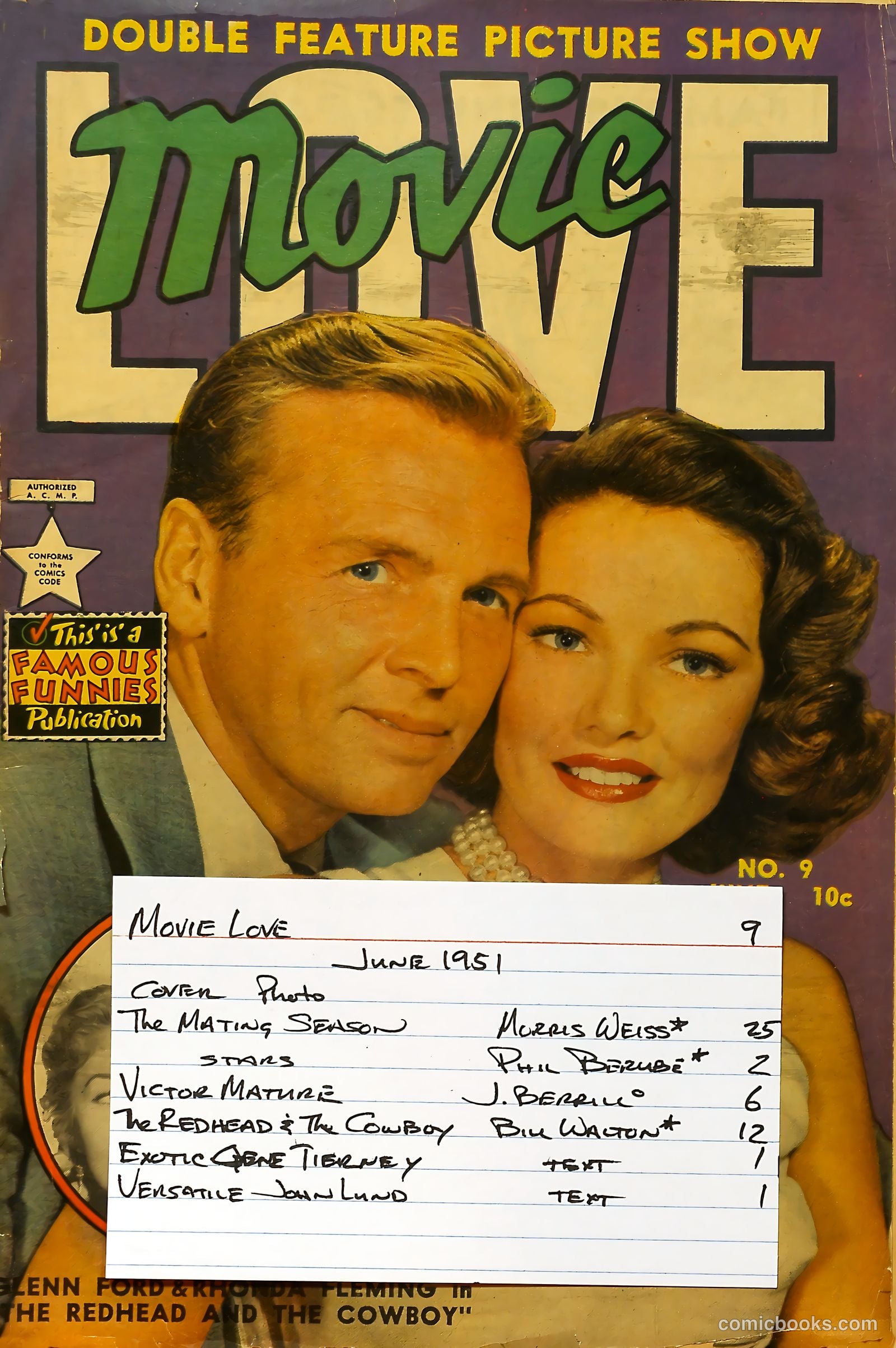 Movie Love #9 (1951) — page 52 of 52