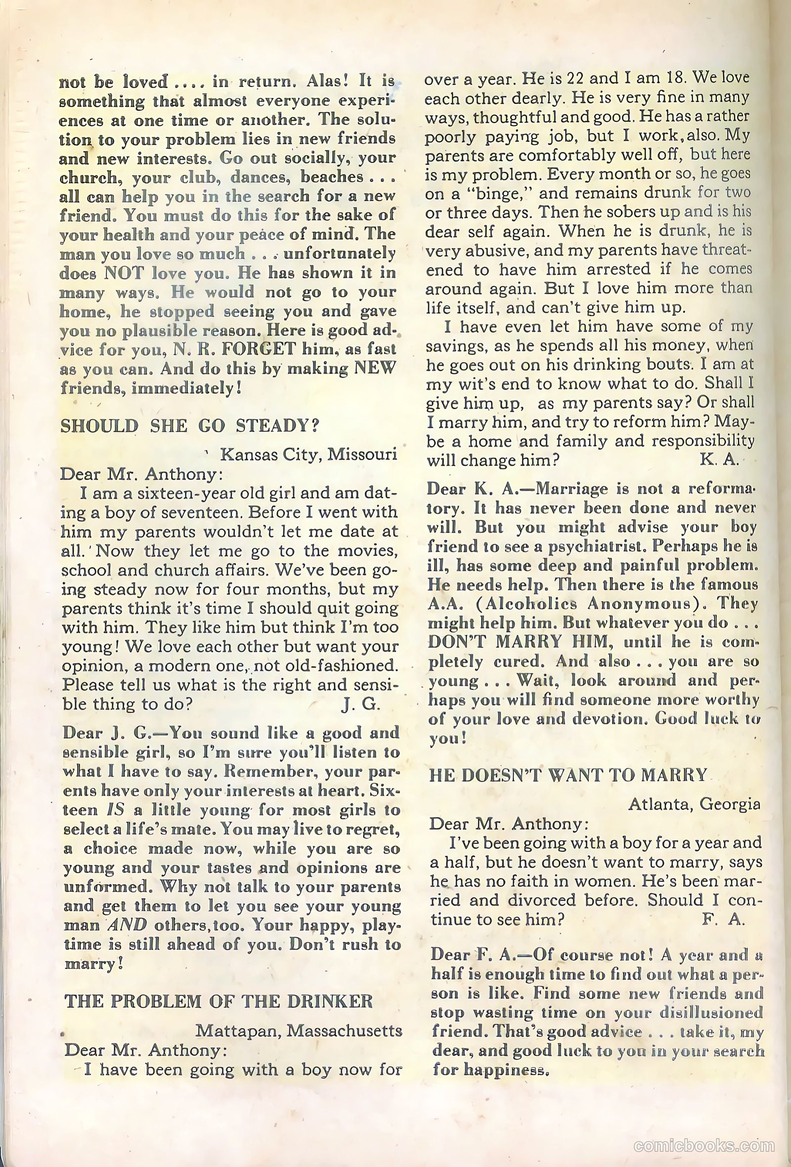 Mr. Anthony's Love Clinic #1 (1949) — page 40 of 52