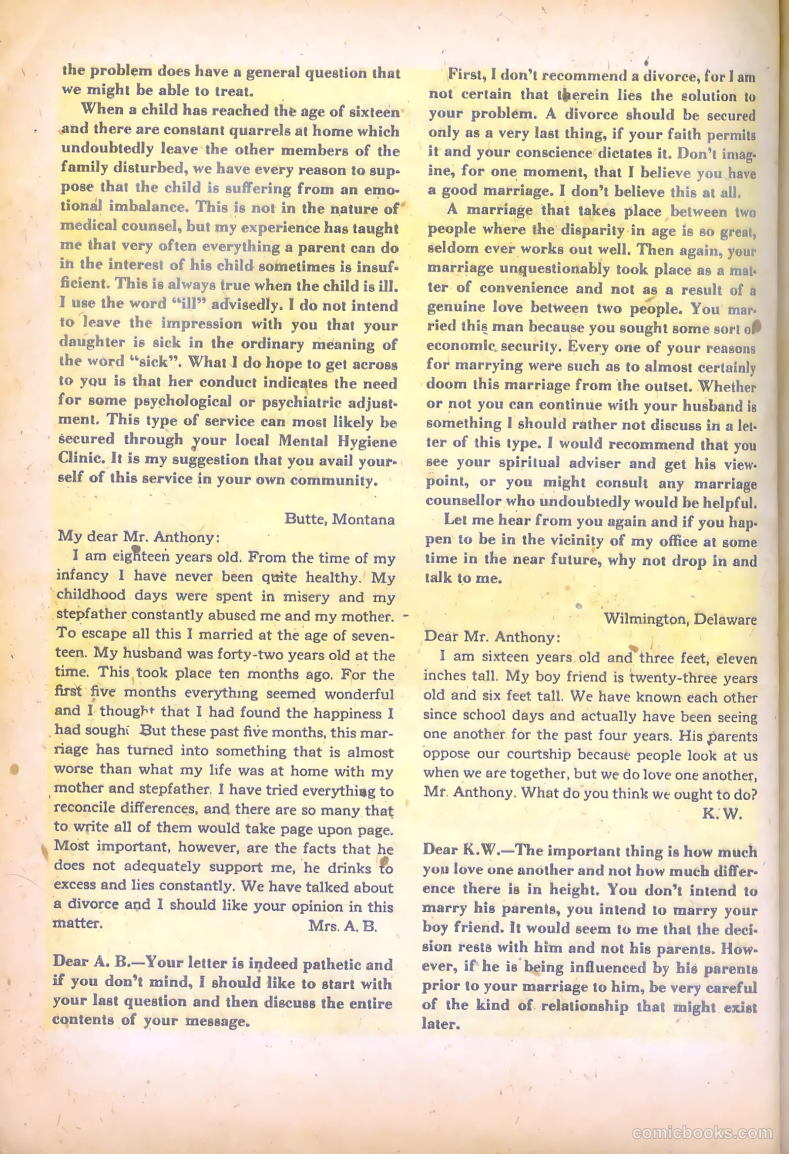 Mr. Anthony's Love Clinic #4 (1950) — page 40 of 52