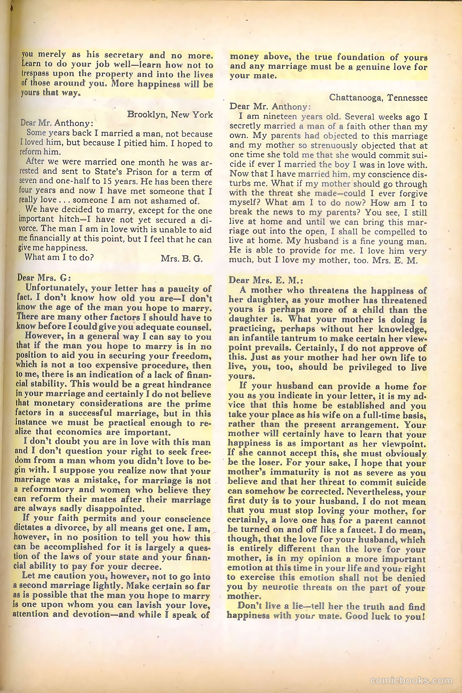 Mr. Anthony's Love Clinic #5 (1950) — page 39 of 52