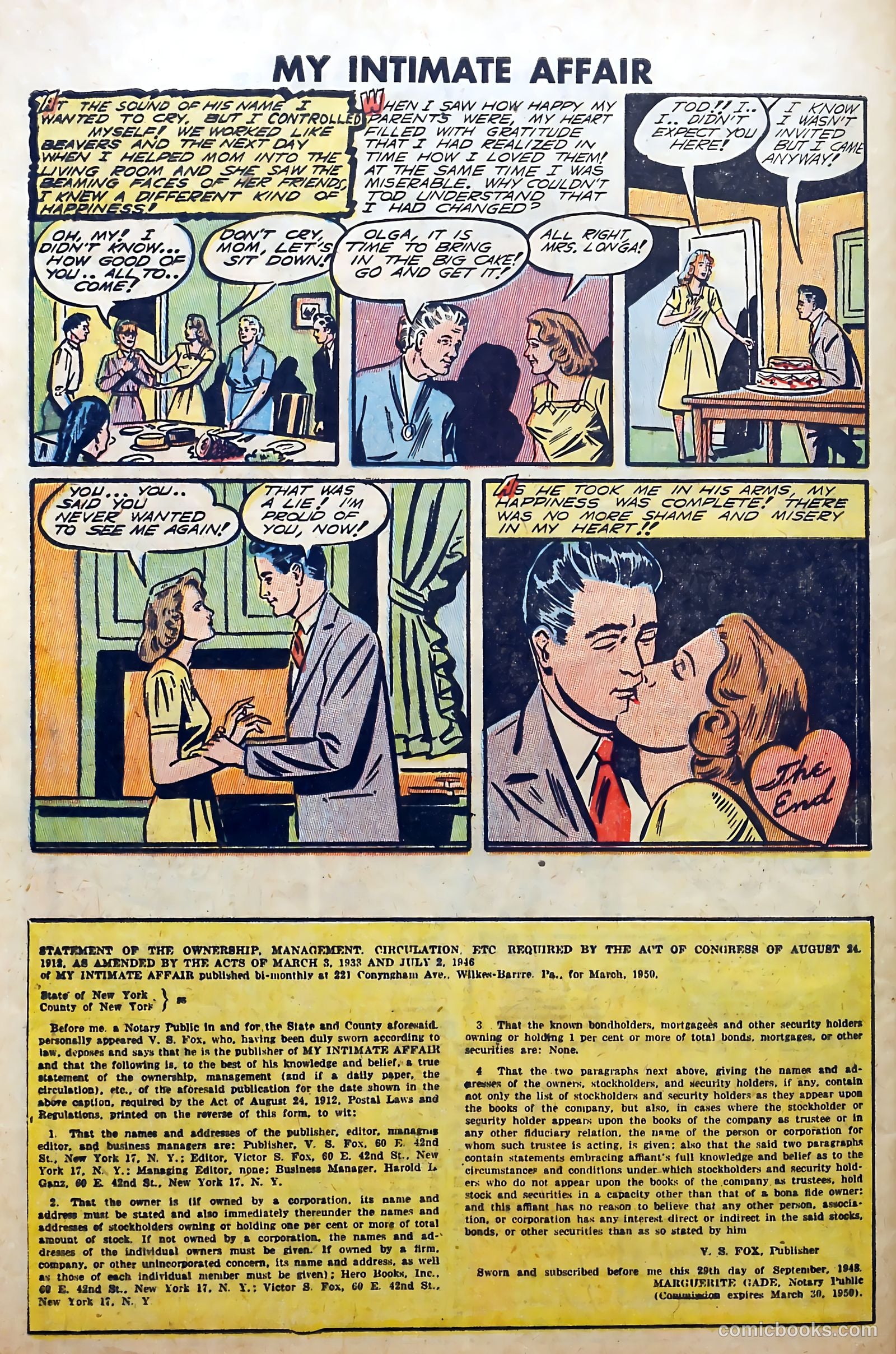 My Intimate Affair #1 (1950) — page 32 of 36