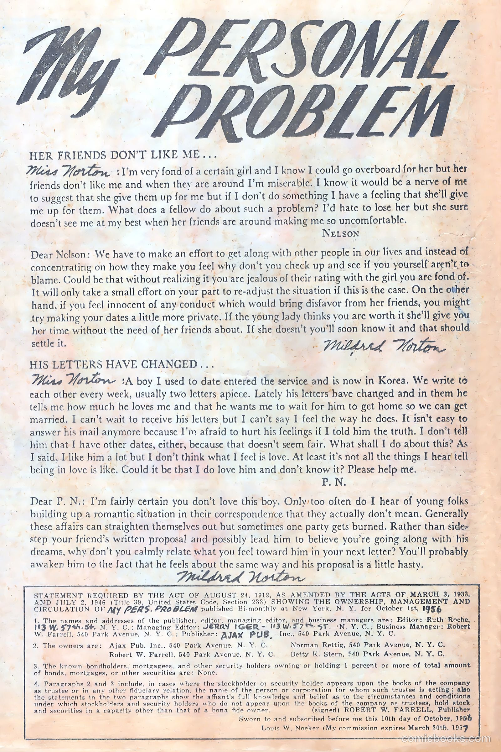 My Personal Problem #1 (1955) — page 20 of 36