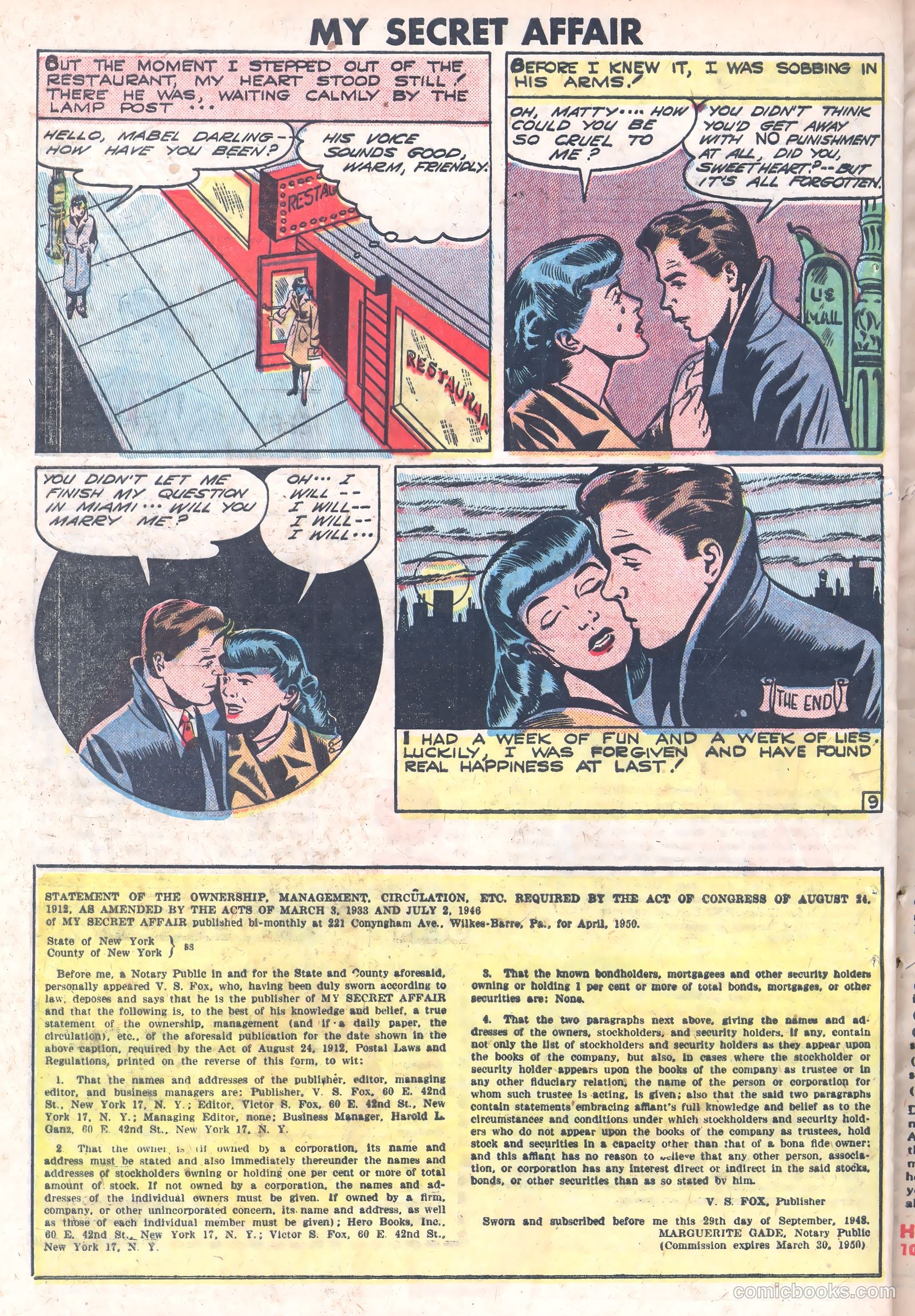 My Secret Affair #3 (1950) — page 31 of 35