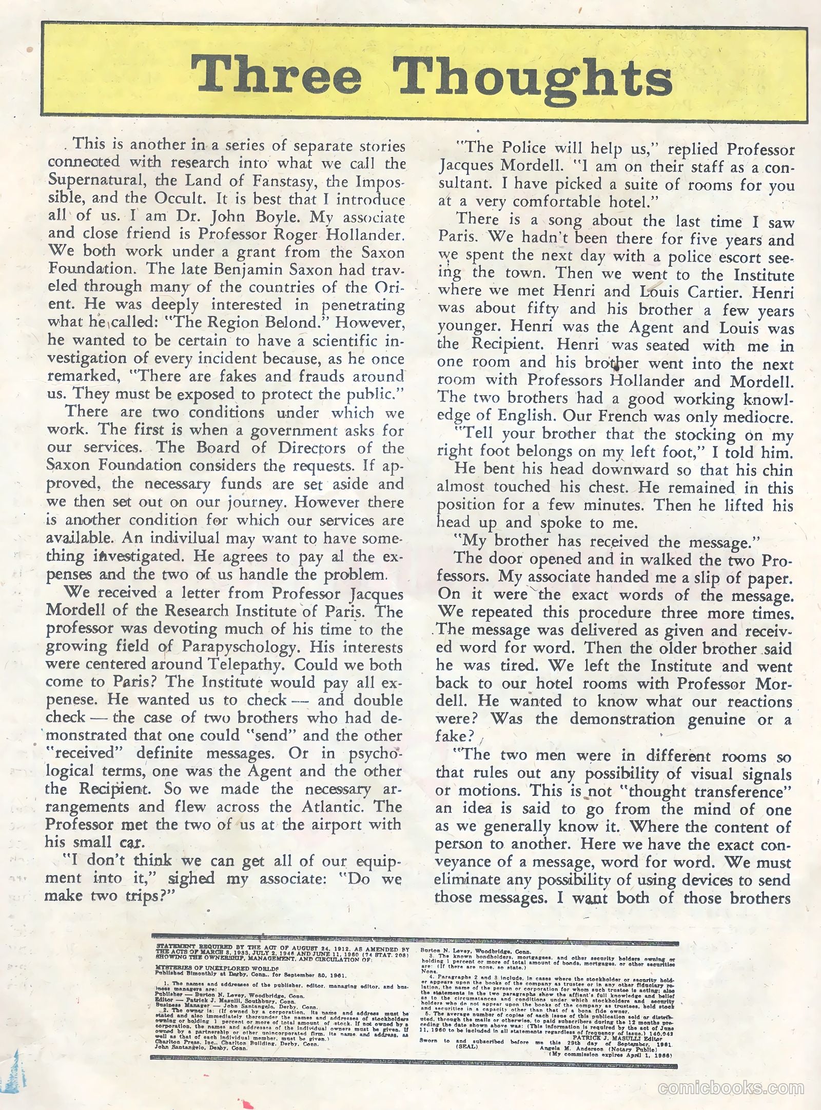 Mysteries of Unexplored Worlds #30 (1962) — page 20 of 36