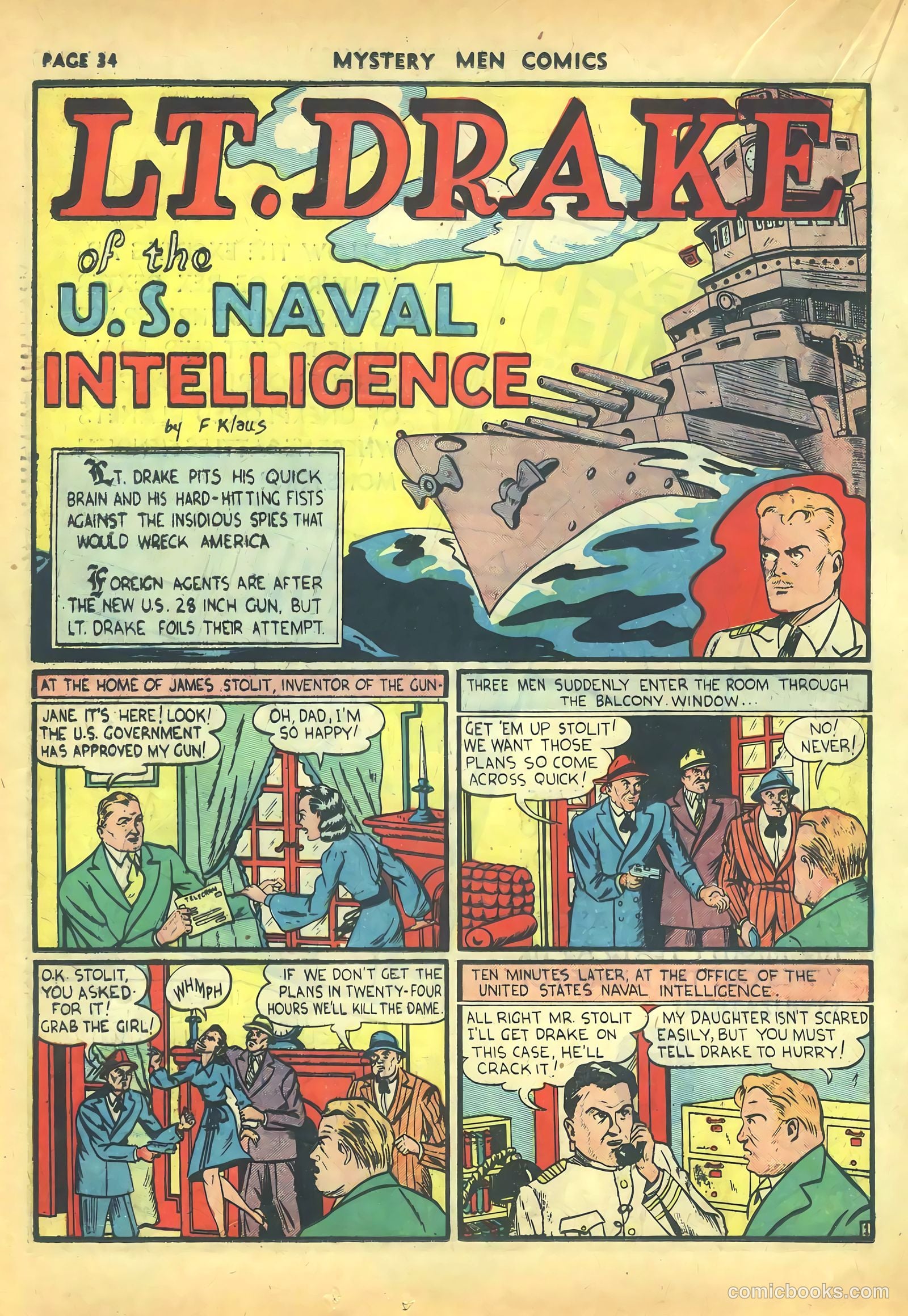 Mystery Men Comics #16 (1940) — page 36 of 68
