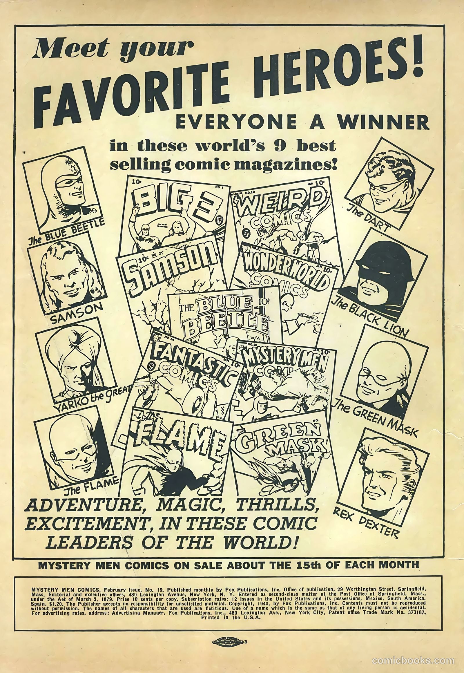 Mystery Men Comics #19 (1941) — page 2 of 68