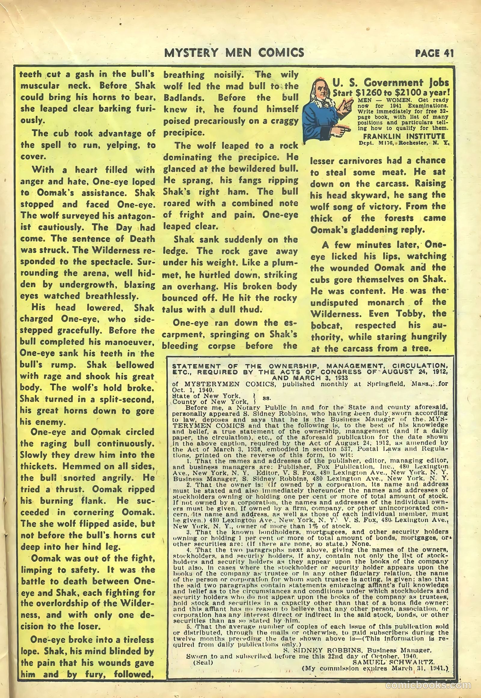 Mystery Men Comics #20 (1941) — page 43 of 68