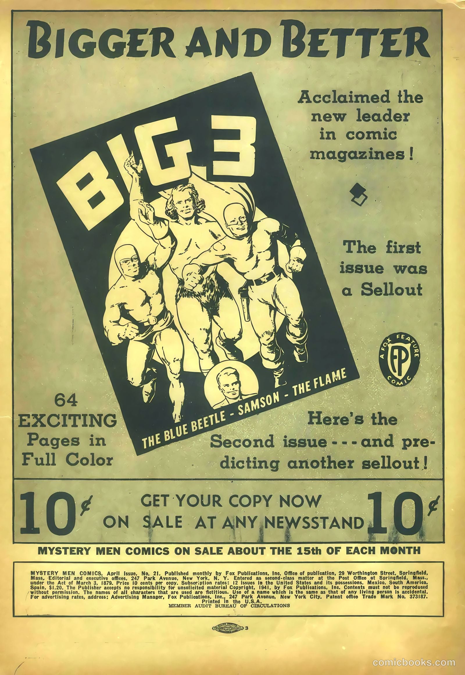 Mystery Men Comics #21 (1941) — page 2 of 68