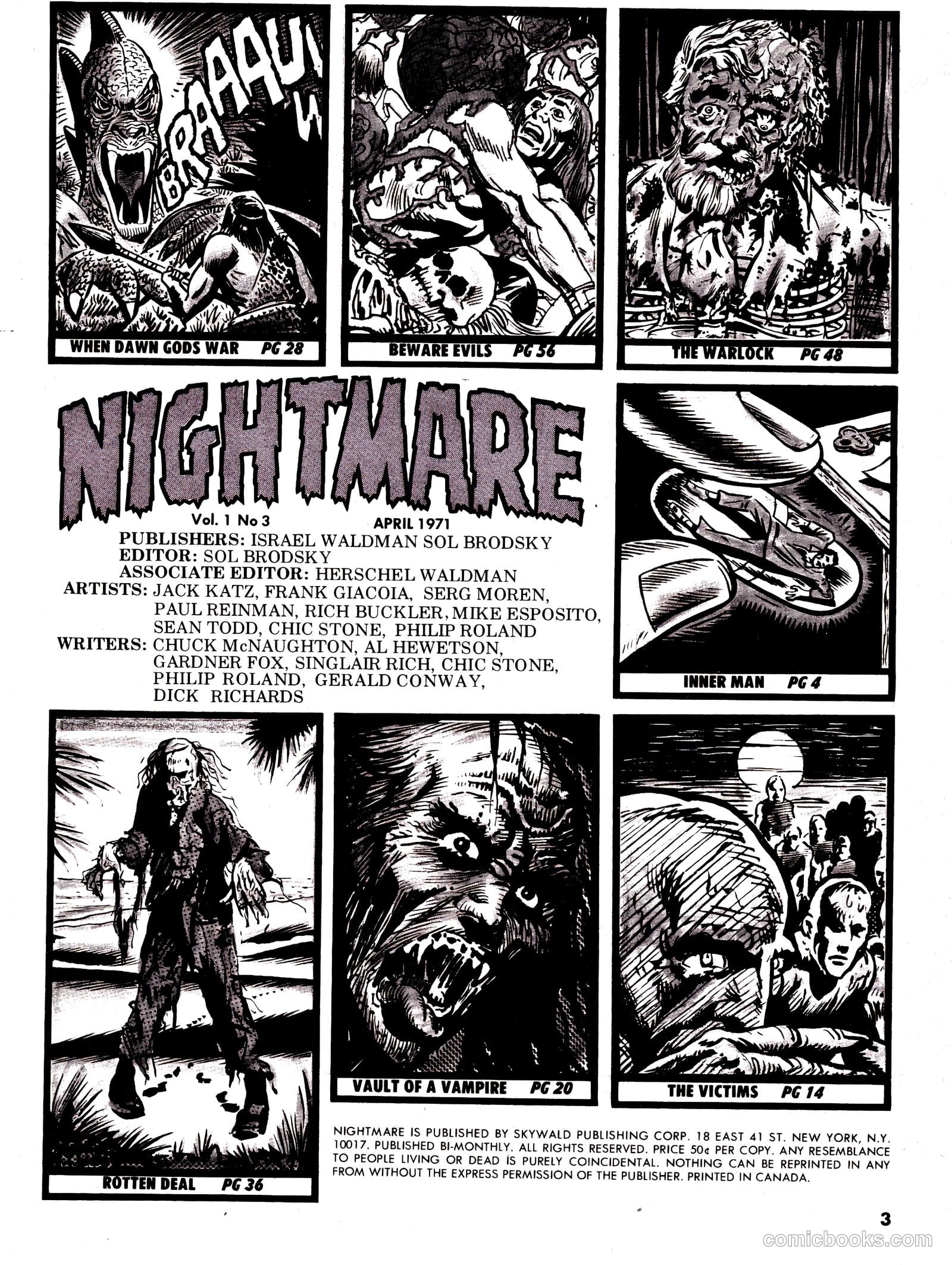 Nightmare #3 (1971) — page 2 of 63