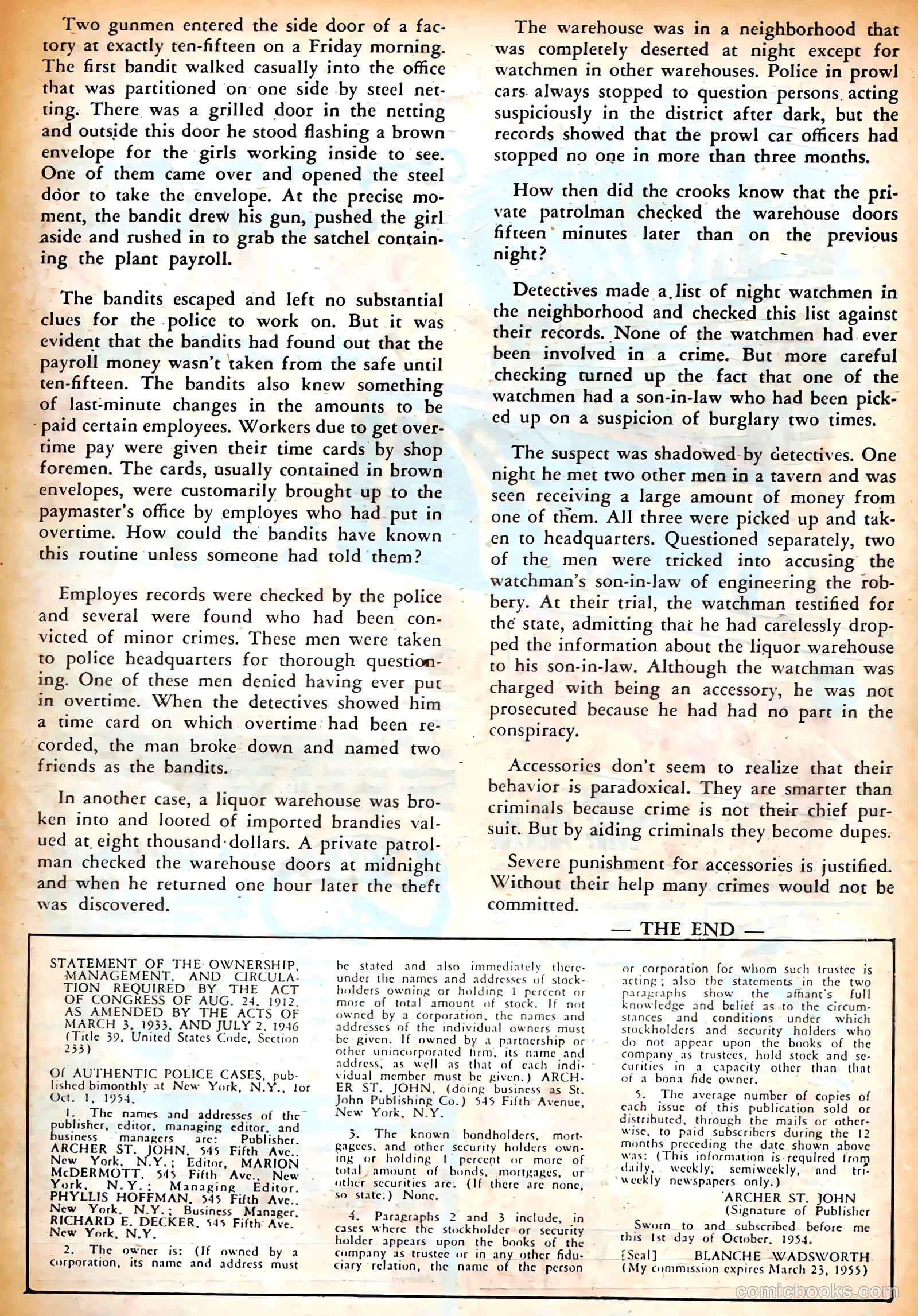 Authentic Police Cases #37 (1955) — page 35 of 37