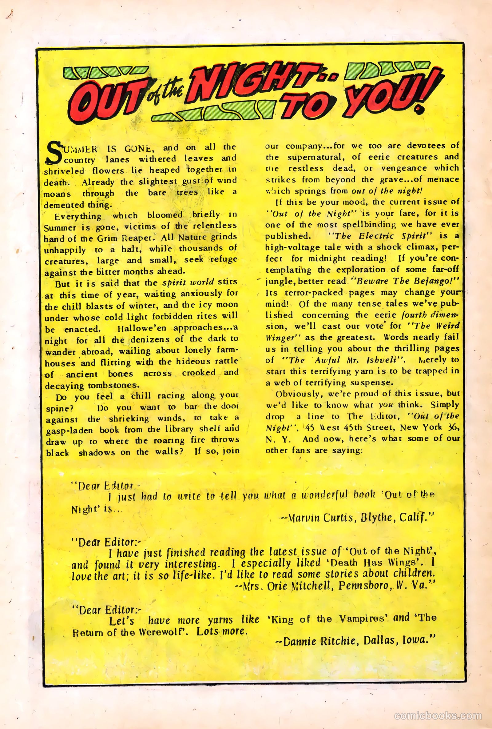 Out of the Night #11 (1953) — page 26 of 36