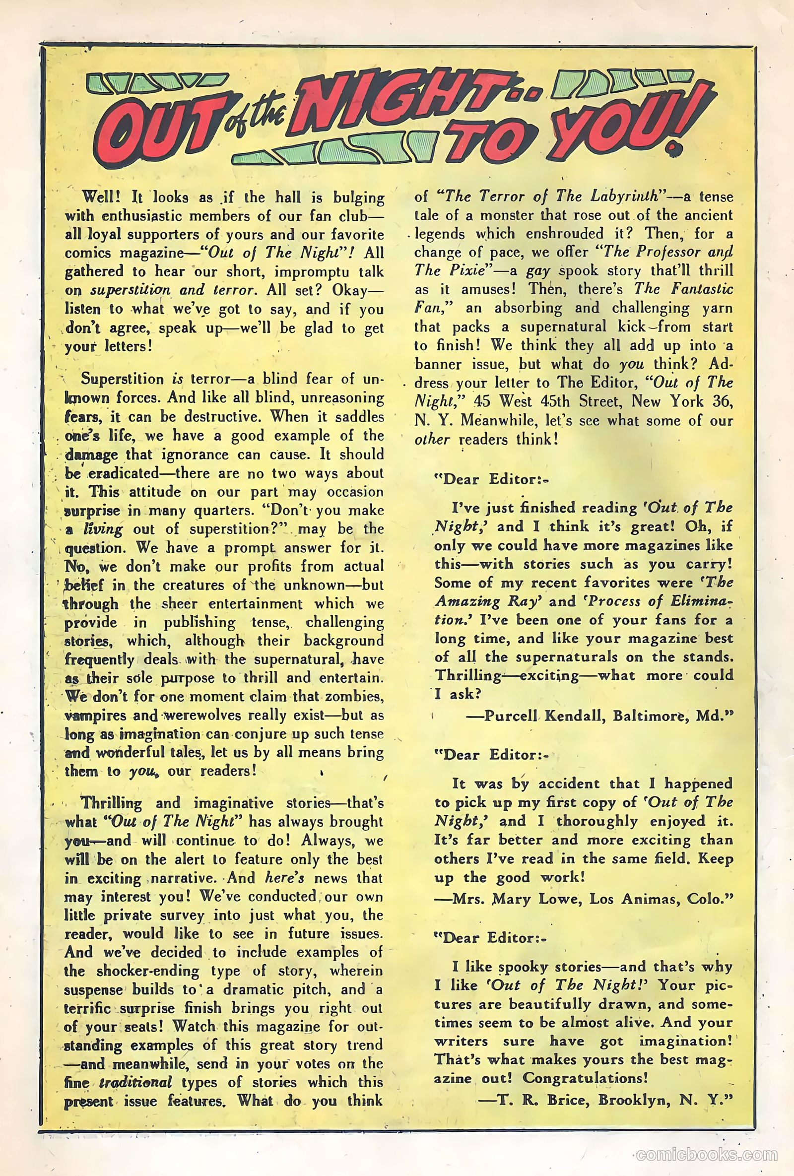 Out of the Night #17 (1954) — page 22 of 36