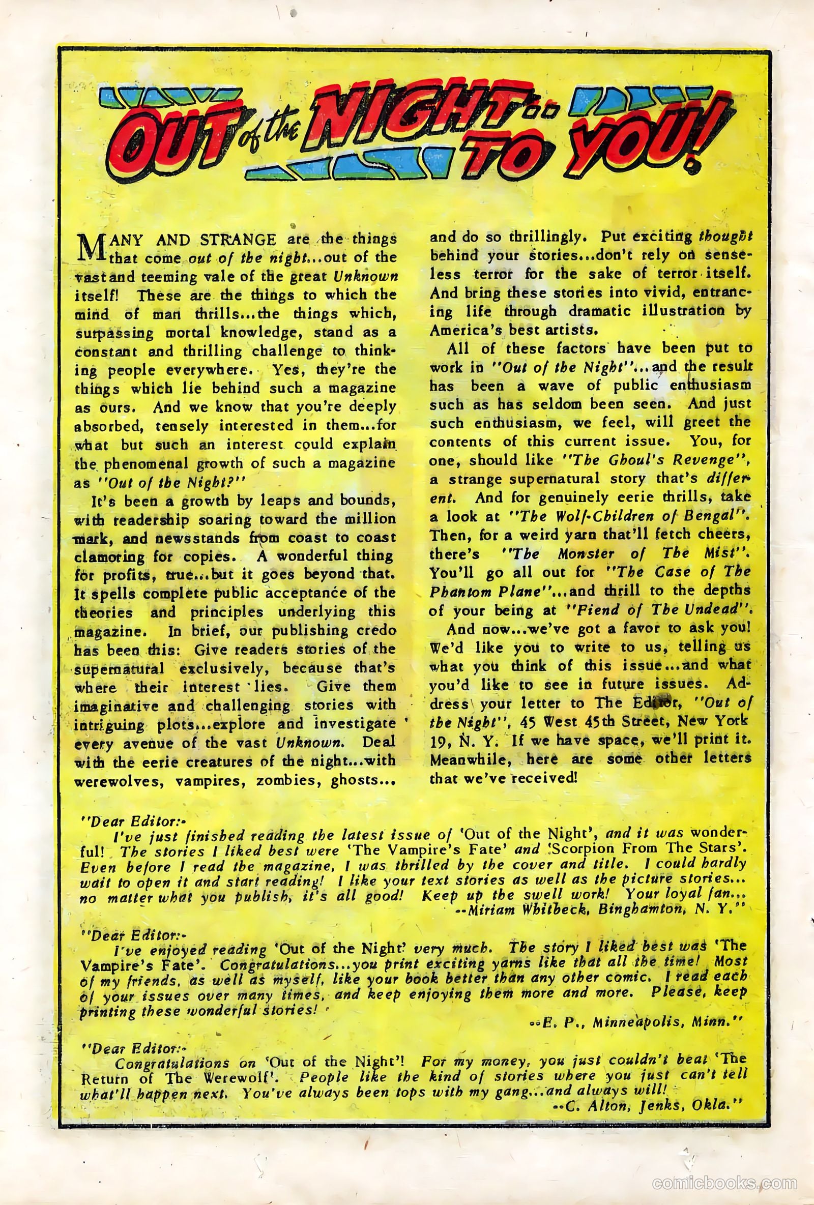 Out of the Night #6 (1952) — page 20 of 36