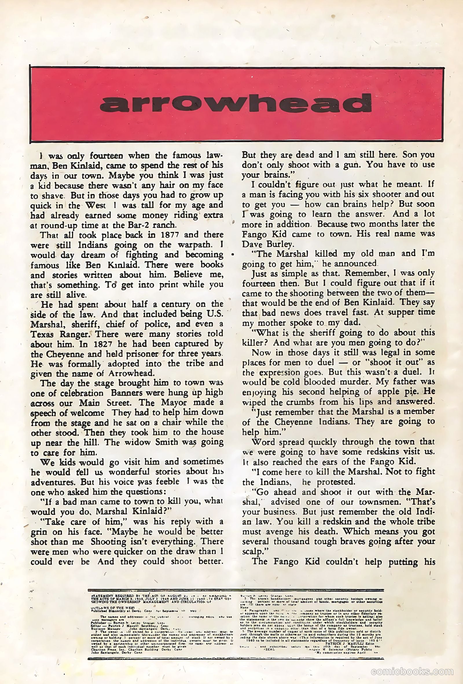 Outlaws of the West #31 (1961) — page 26 of 36