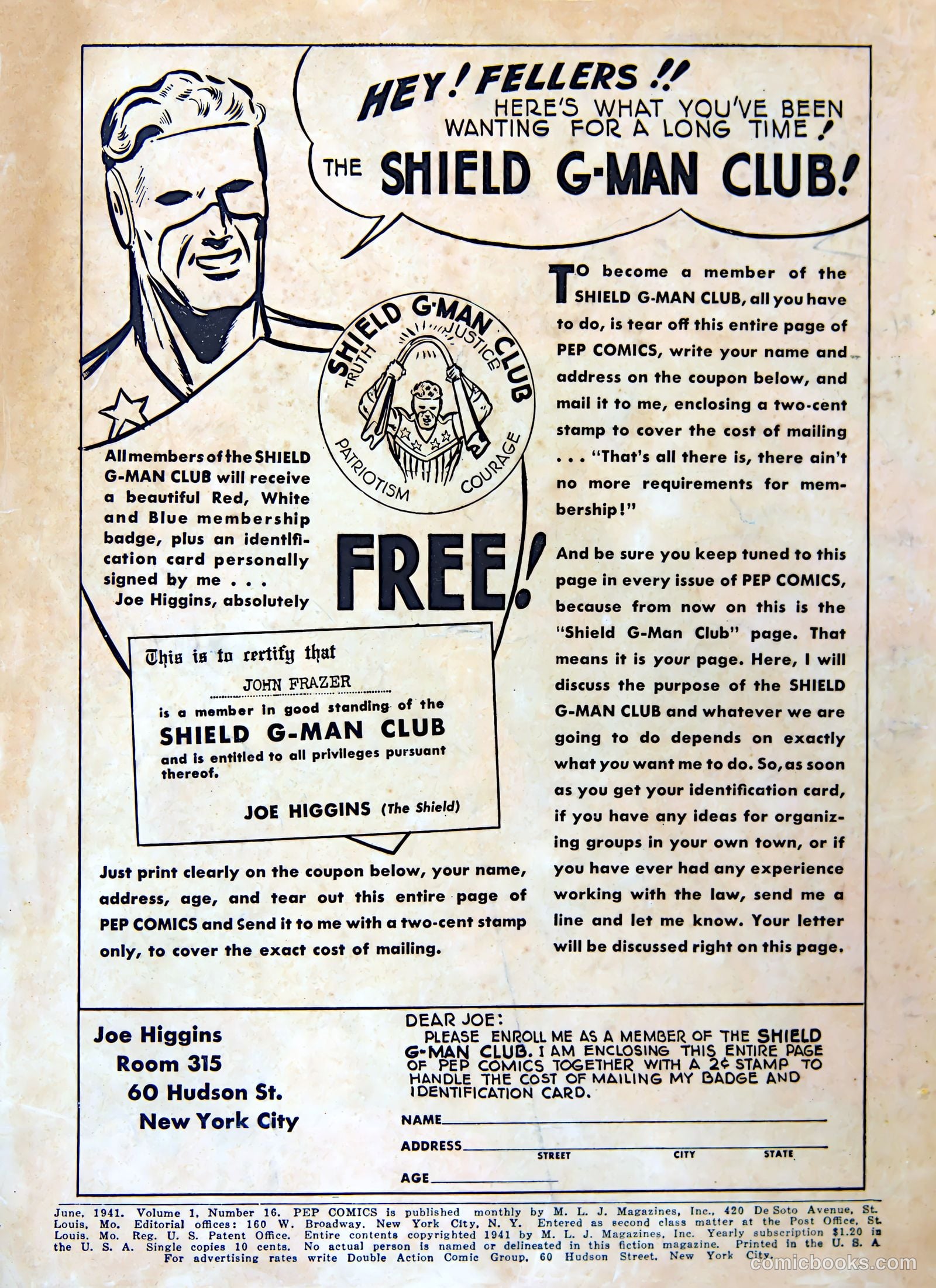 Pep Comics #16 (1941) — page 2 of 68