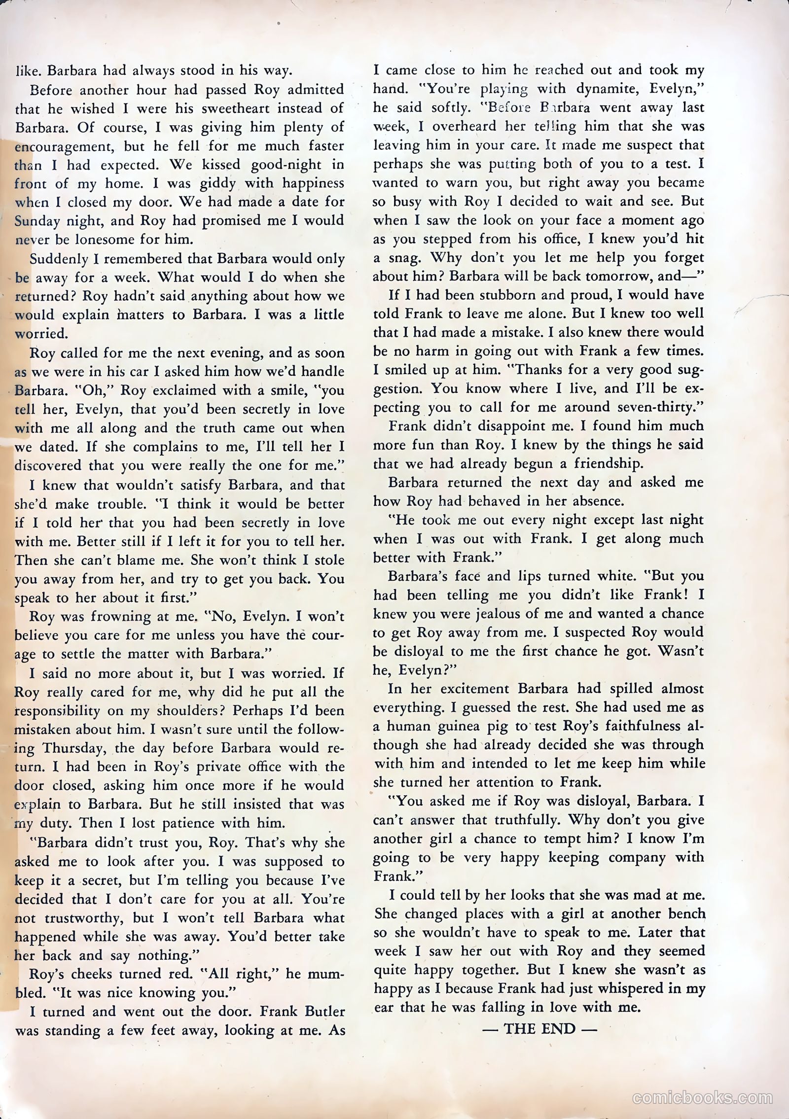 Pictorial Romances #12 (1952) — page 35 of 36