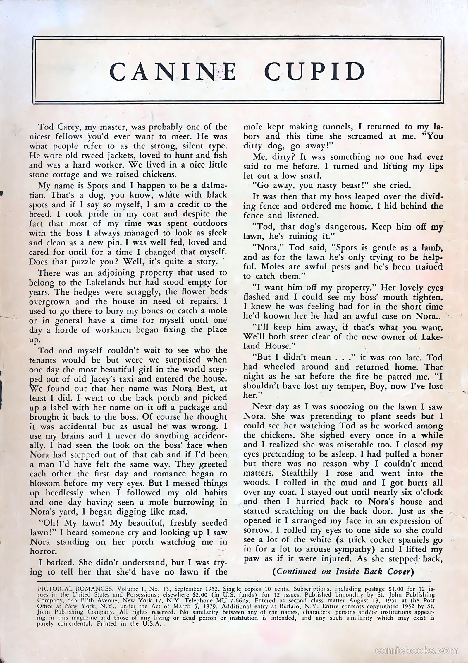 Pictorial Romances #15 (1952) — page 2 of 36