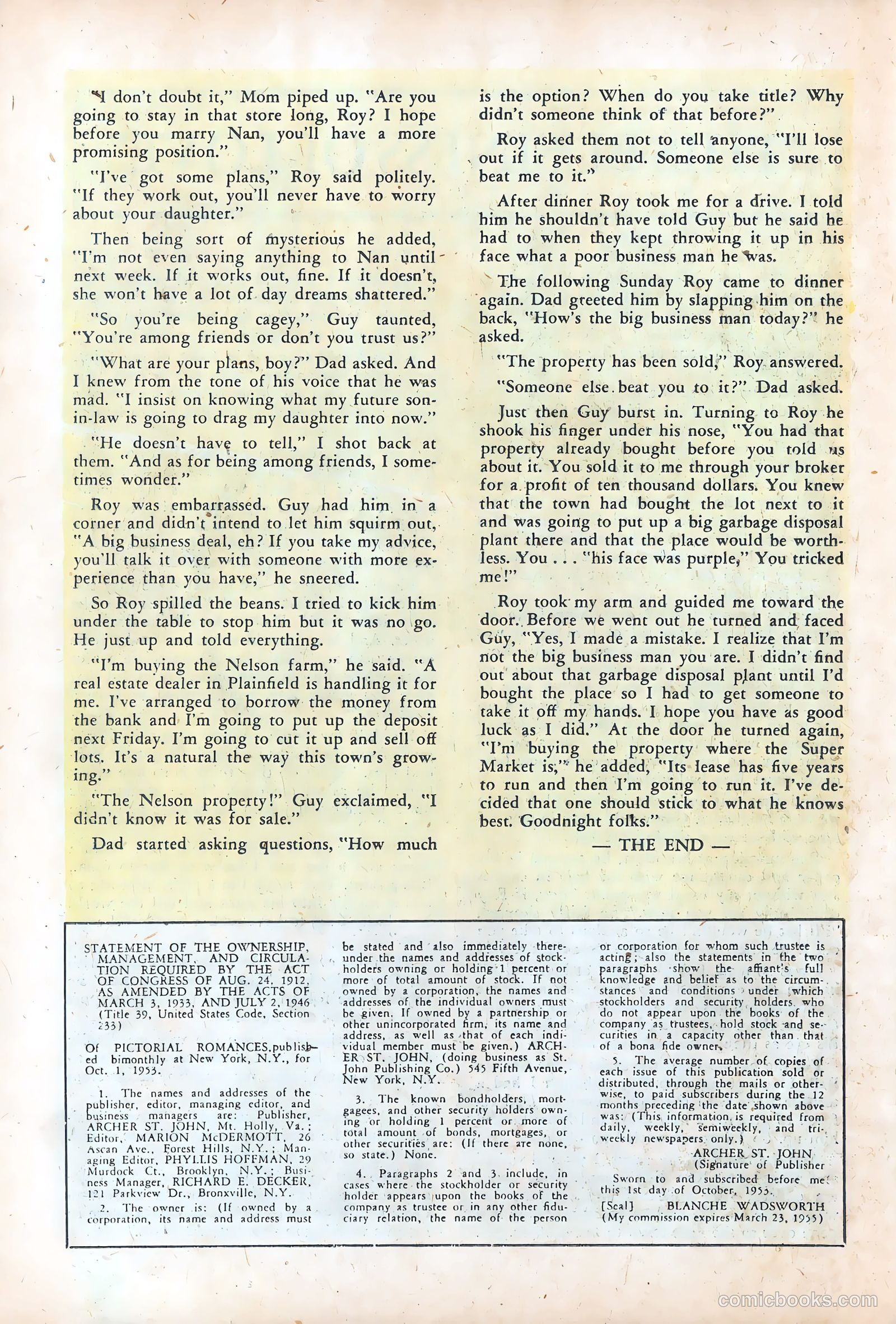 Pictorial Romances #24 (1954) — page 26 of 36